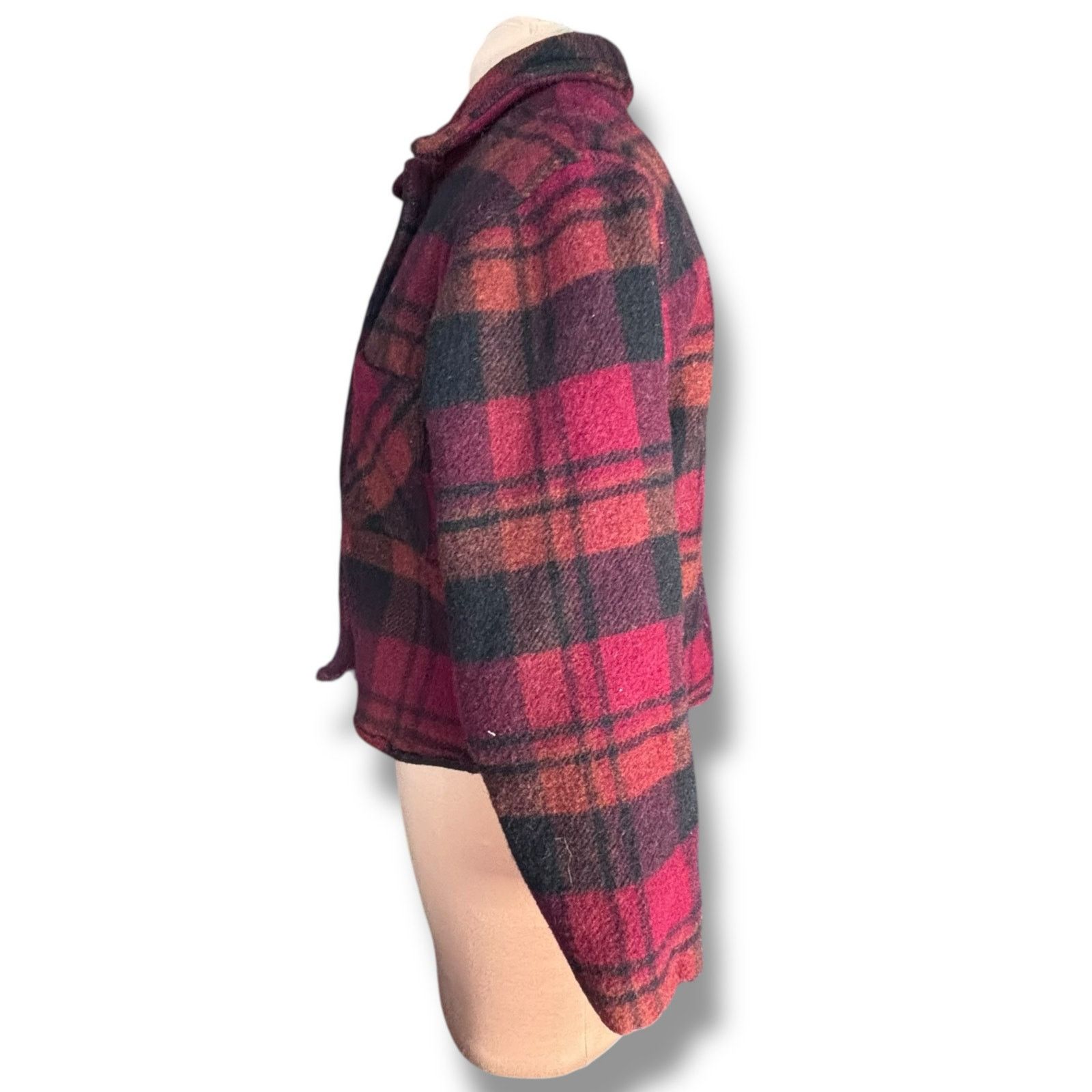 Woolrich Woolen Mills Vintage 90s Woolrich Cropped Red Plaid Jacket Made In USA Size M / US 6-8 / IT 42-44 - 6 Thumbnail