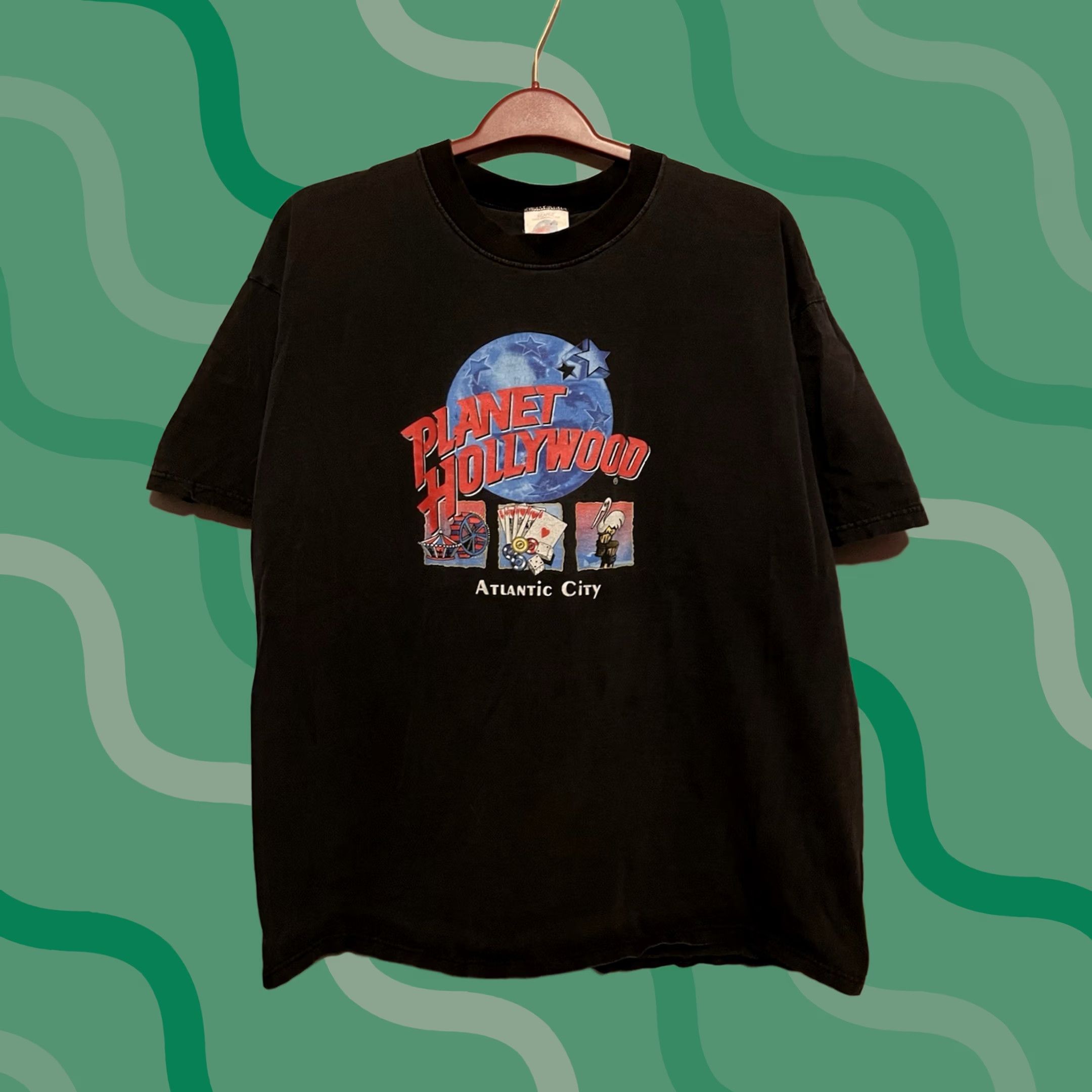 Planet Hollywood VINTAGE Planet Hollywood Shirt XL Black 90s Atlantic City Size D349 Size US XL / EU 56 / 4 - 1 Thumbnail