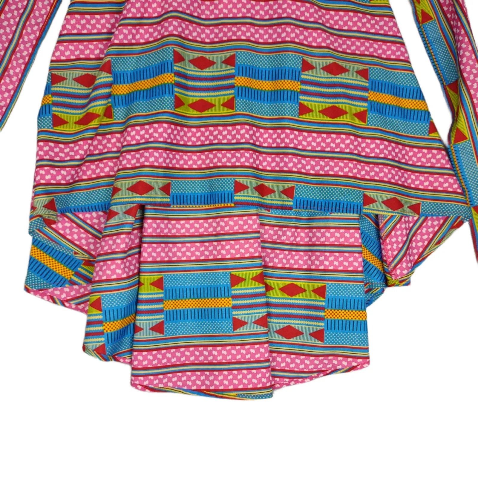 Other Shenbolen Tie Waist African Tribal Print Dashiki HiLow Skirt Size 28" / US 6 / IT 42 - 5 Thumbnail