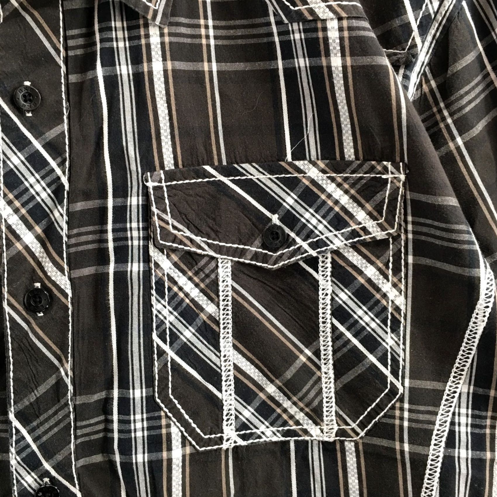 Vintage BKE Buckle Slim Fit Button Up Shirt Men XL Black Plaid Cotton Long Sleeve Casual Size US XL / EU 56 / 4 - 5 Thumbnail