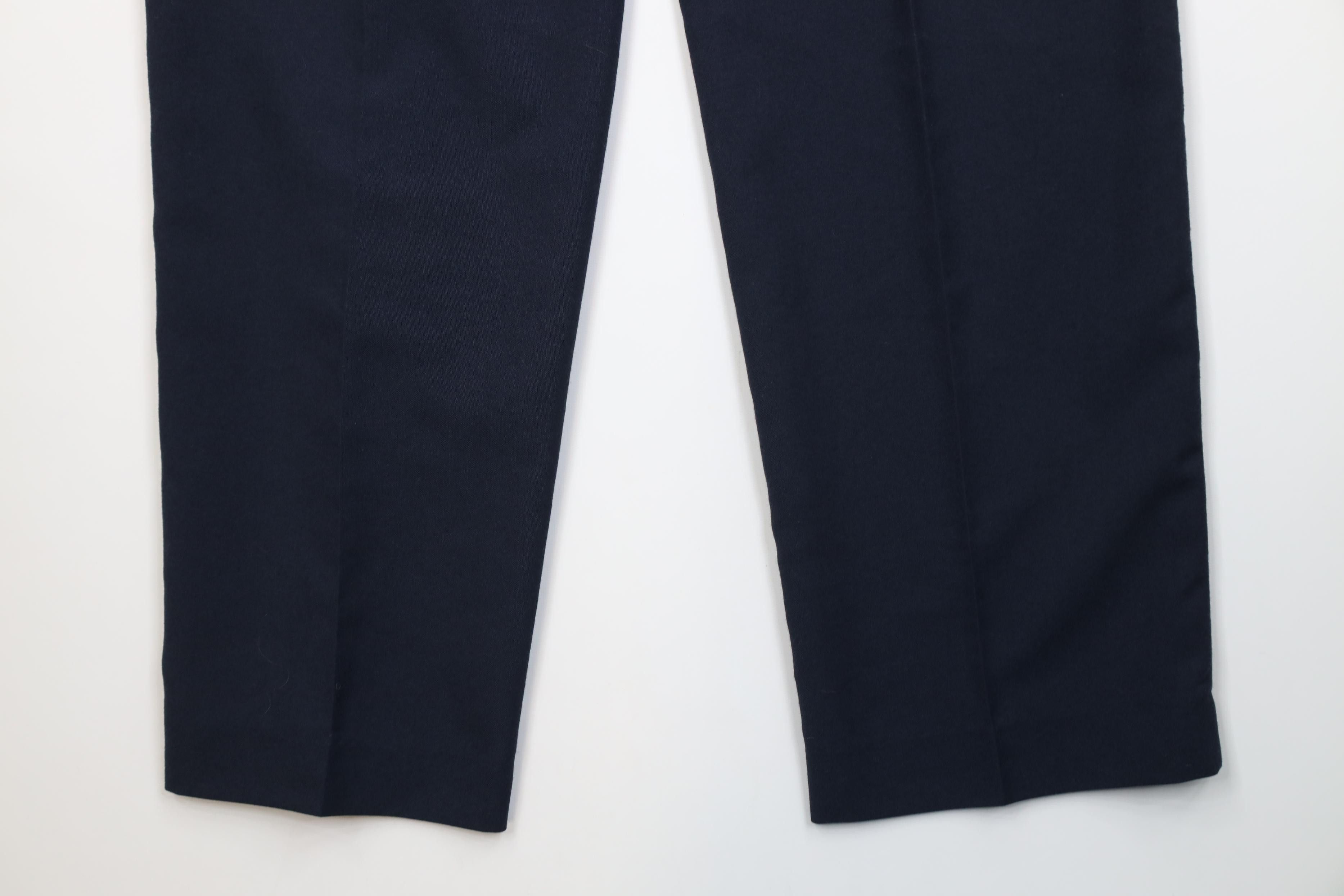 Vintage Vintage 90s Streetwear Knit Wide Leg Chino Pants Navy Blue Size US 36 / EU 52 - 13 Thumbnail