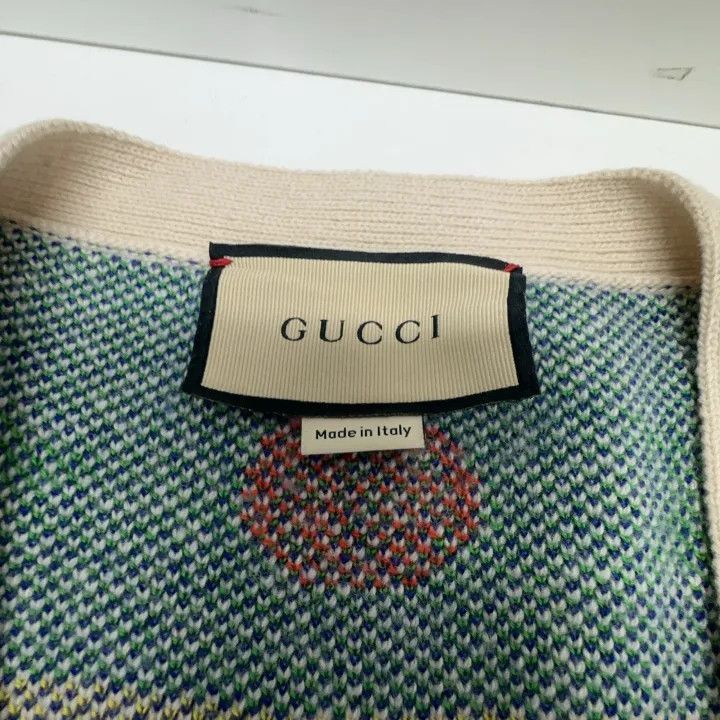 Gucci Gucci Gucci V-Neck Wool Cardigan with Star Print -2506 Size US S / EU 44-46 / 1 - 1 Thumbnail