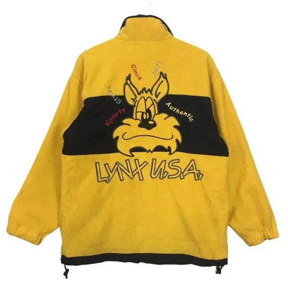 Vintage Vintage LYNX USA SPORTS Cartoon Reversible Fleece Jacket Size L / US 10 / IT 46 - 1 Thumbnail