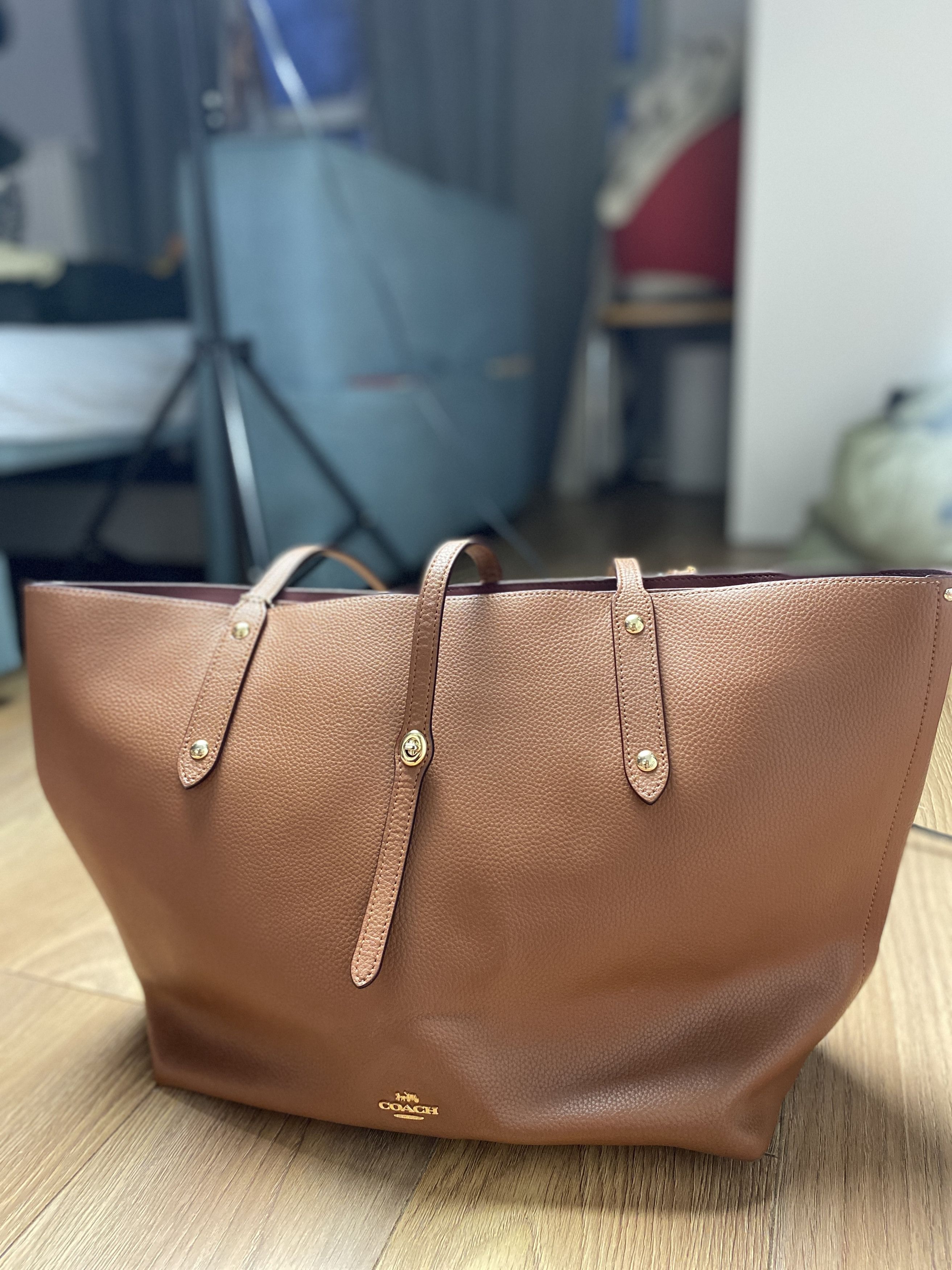 Coach Market Tote bag Saddle Light Gold leather