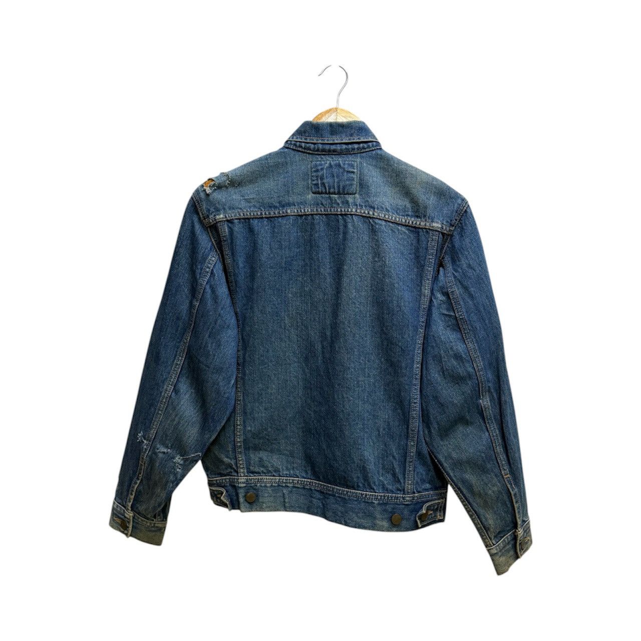Edwin Vintage 80s Edwin Distressed Denim Trucker Jacket Jeans Size US S / EU 44-46 / 1 - 2 Thumbnail