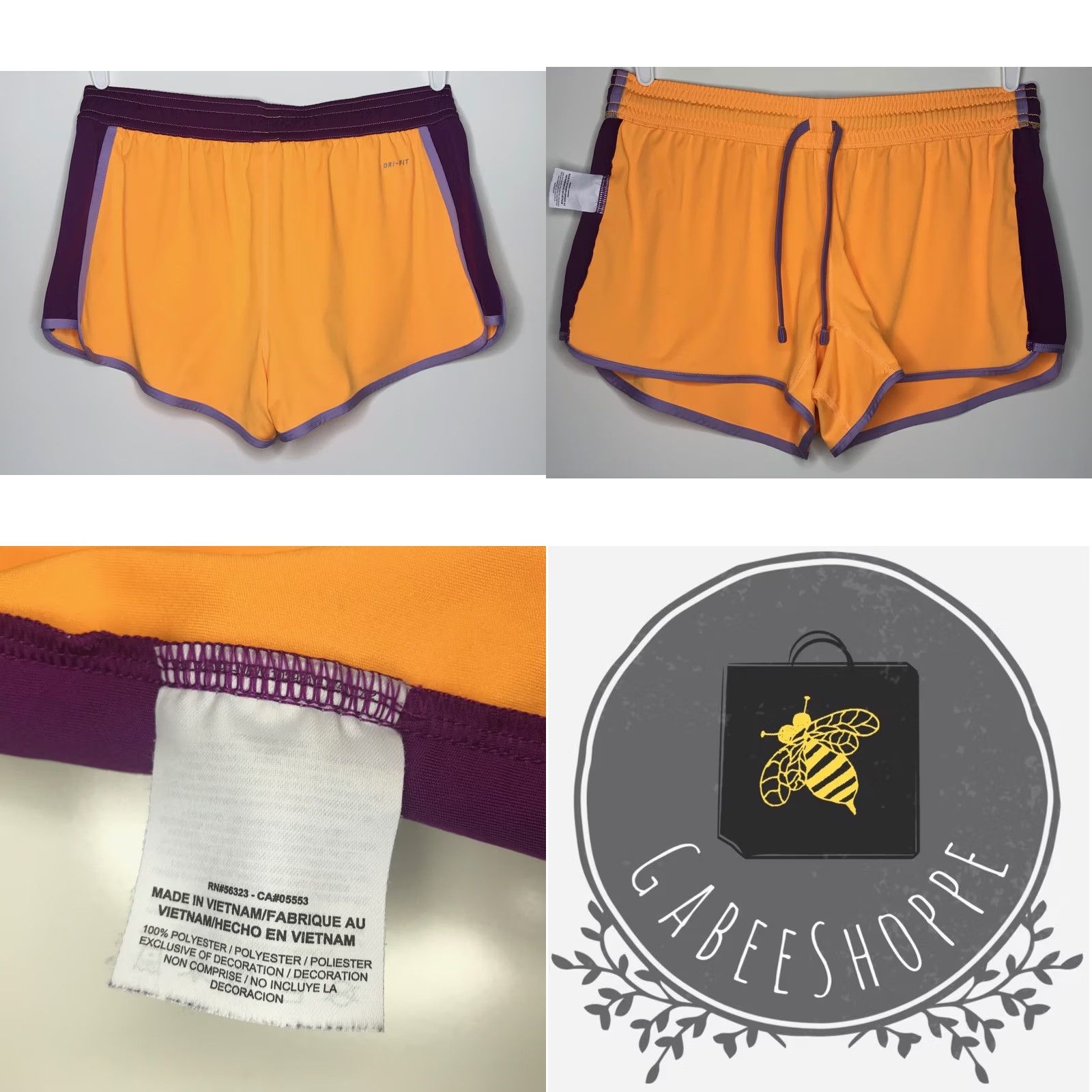 Nike Nike Shorts Large Orange Purple Athletic Running Gym Women's Size 36" / US 14 / IT 50 - 8 Thumbnail