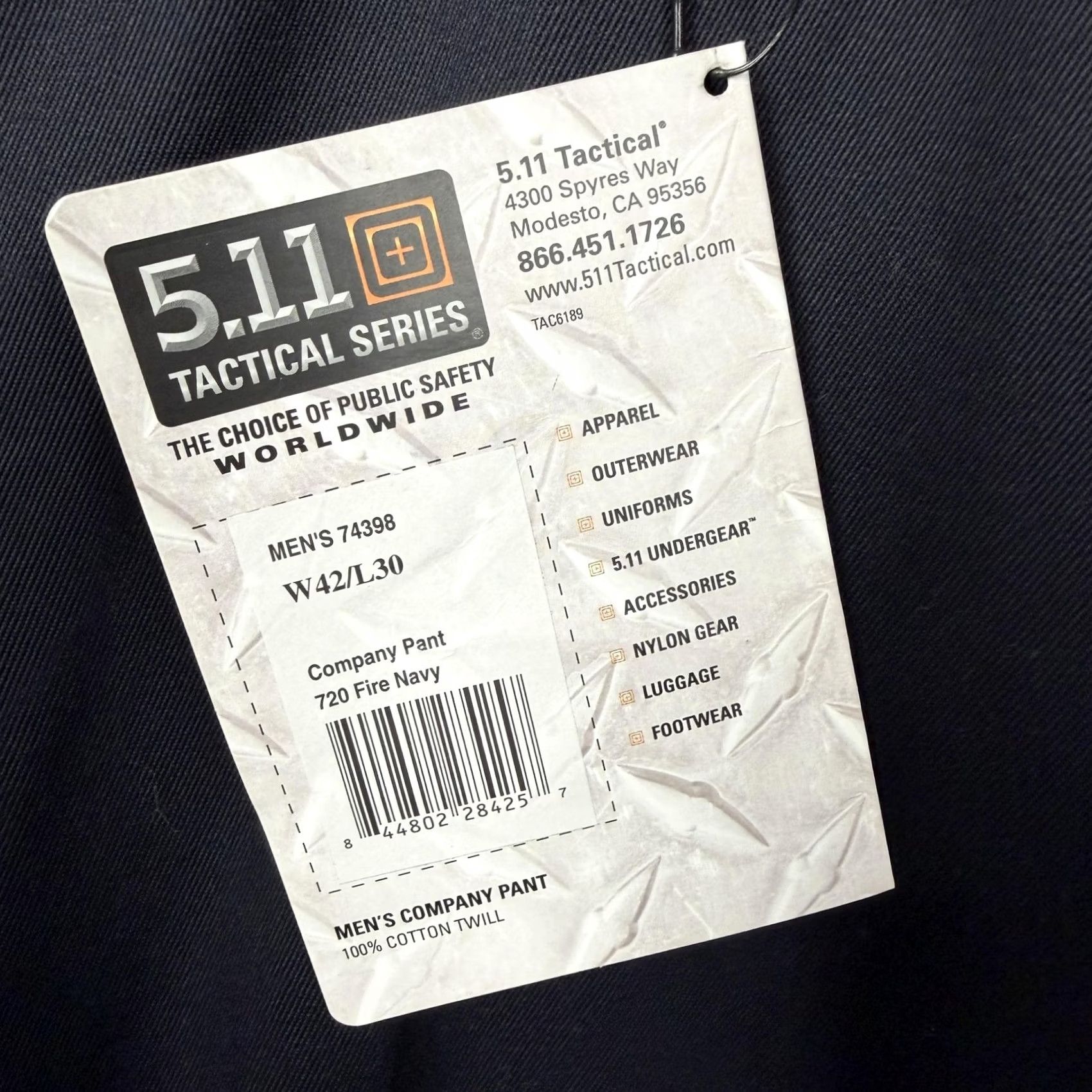 Vintage 5.11 Tactical Series Pants Mens 42x30 Blue Workwear Uniform Cotton Twill Dress Pants Flat Front Zip Fly Pockets Slah Front Mens Size US 42 / EU 58 - 3 Thumbnail