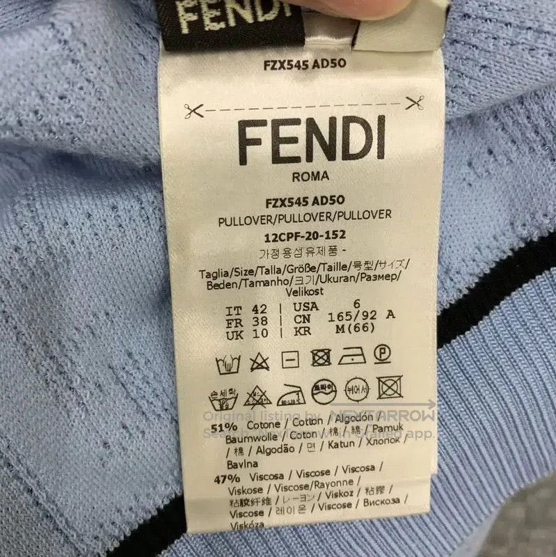 Fendi Fendi Blue Cotton Women's T-Shirt . Size L / US 10 / IT 46 - 3 Thumbnail