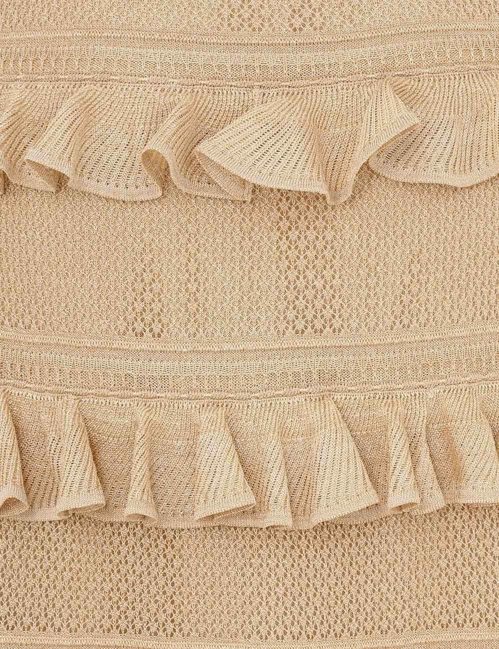 Zimmermann oc11z0825 Illuminate Lace Frill Midi Dress in Beige Size M / US 6-8 / IT 42-44 - 6 Thumbnail