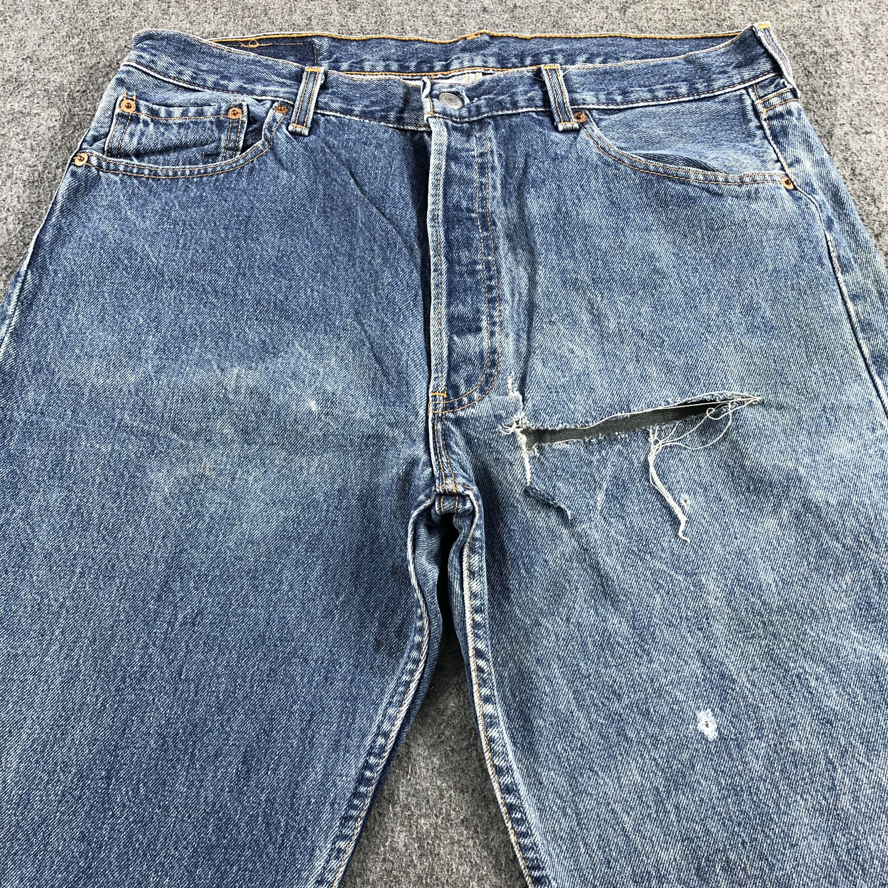 Levi's Vintage 90s Blue Wash Levis 501 Jeans-J1760 Size US 35 - 3 Thumbnail