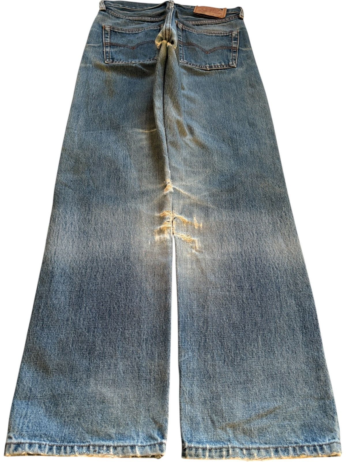 Levi's Vintage 80s Levis 502 Big E Selvedge Mud Wash Distress Jeans Size US 28 / EU 44 - 2 Thumbnail