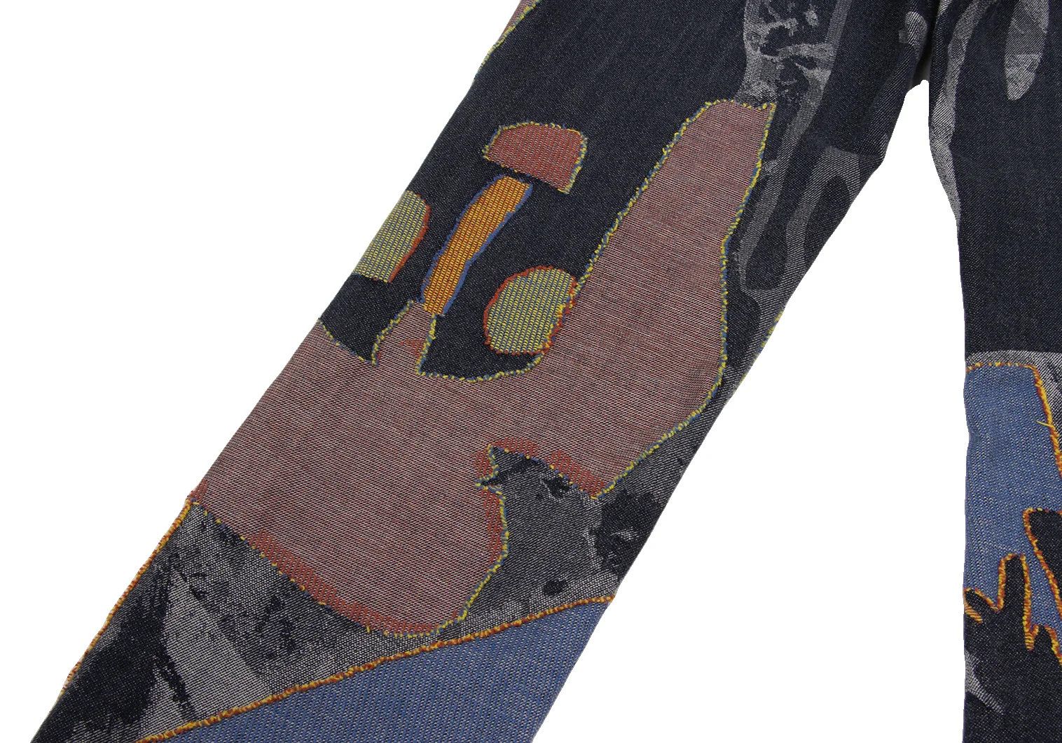 Issey Miyake Colorful Graphic Jacquard Denim Pants in Indigo Multi 2 Size US 36 / EU 52 - 17 Thumbnail