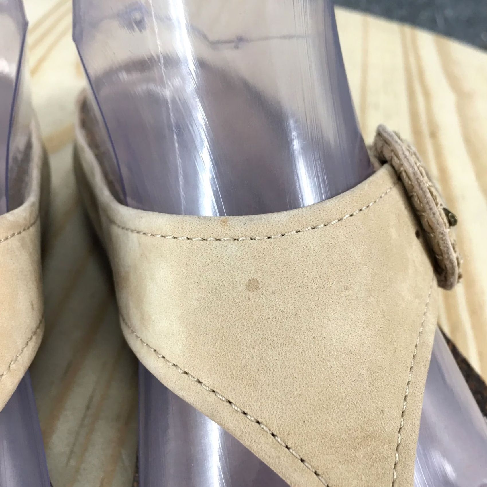 Rockport Rockport Sandals Womens 8.5 M Thong Beige Leather Toe-Post Comfort Casual Flats Size US 9 / IT 39 - 4 Thumbnail