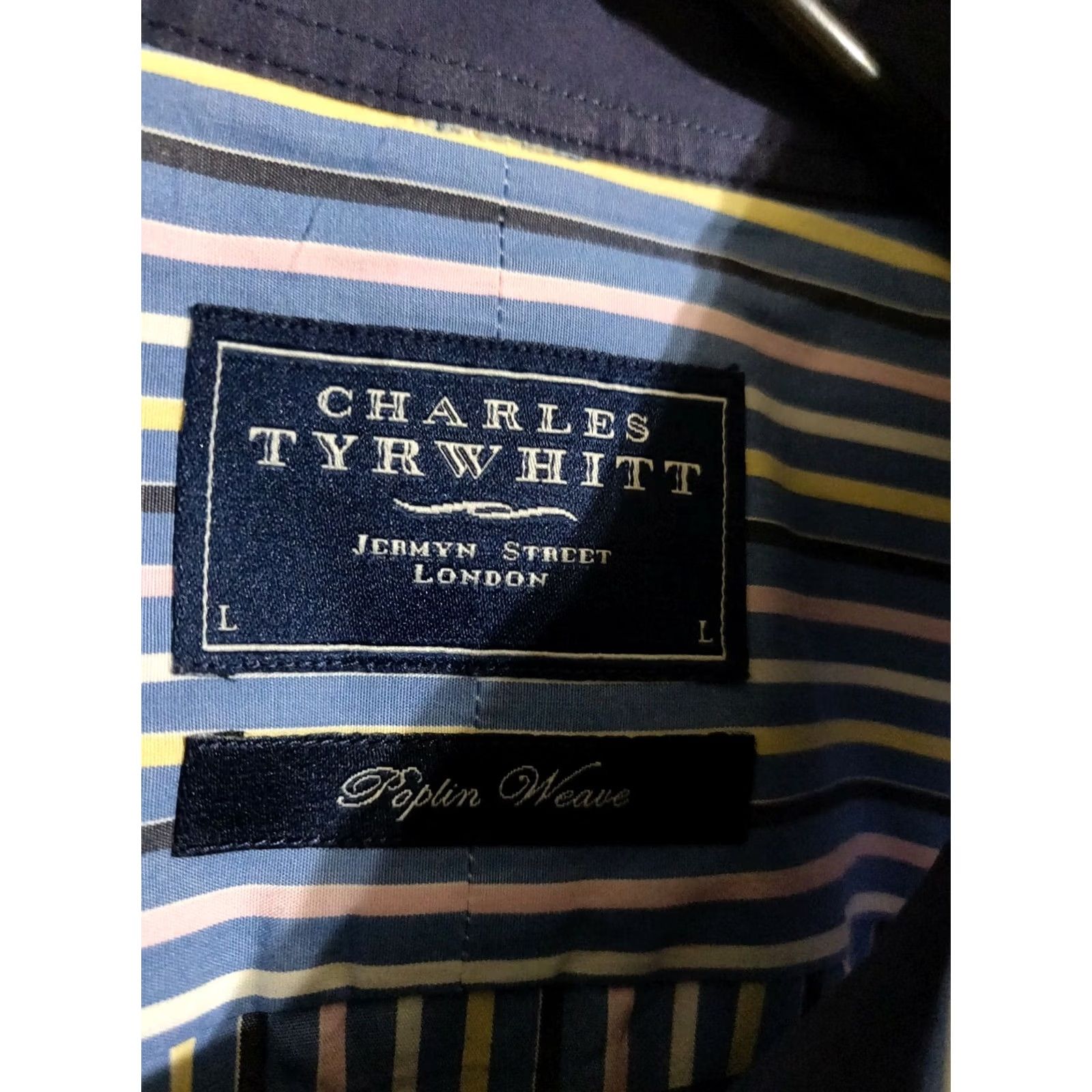 Charles Tyrwhitt Charles Tyrwhitt Dress Shirt Multi-Color Stripes Standard Cuff Men's Large Size 42R - 3 Thumbnail