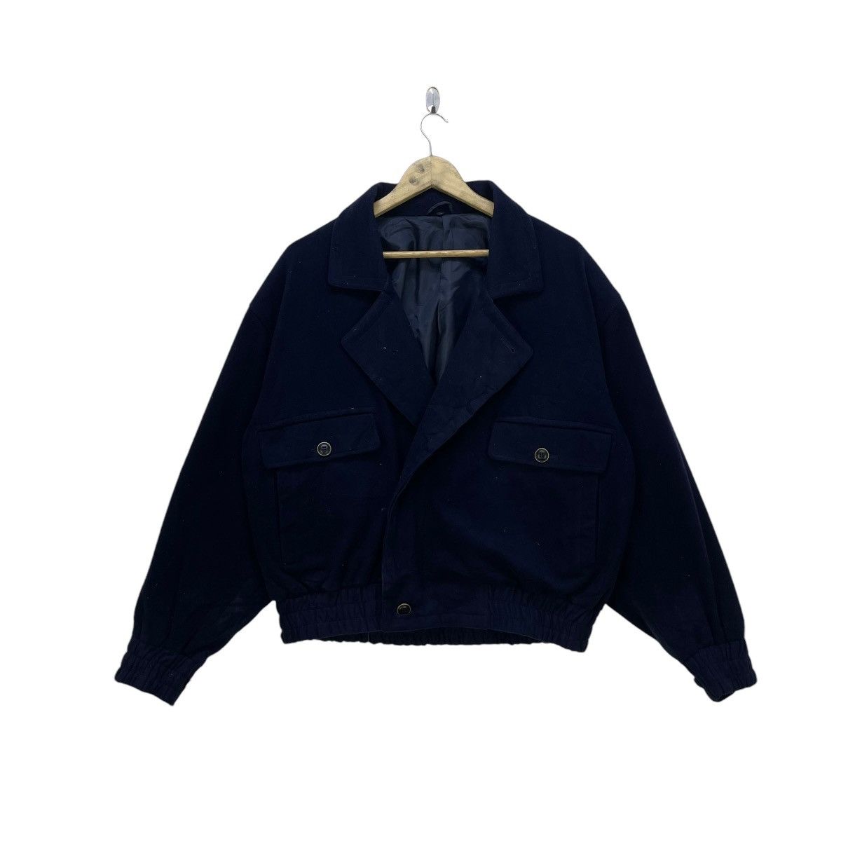 Balenciaga 💥Vintage 90s Balenciaga Paris Wool Double Collar Jacket Size US M / EU 48-50 / 2 - 1 Thumbnail