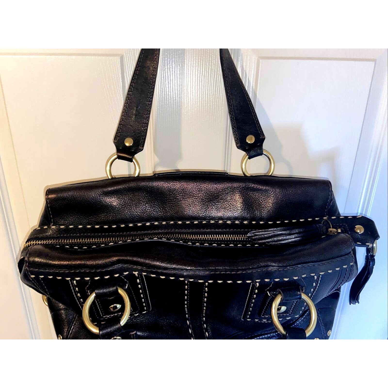 Coach Coach Andrea Limited Edition Black Pebbled Leather Satchel Size ONE SIZE - 5 Thumbnail