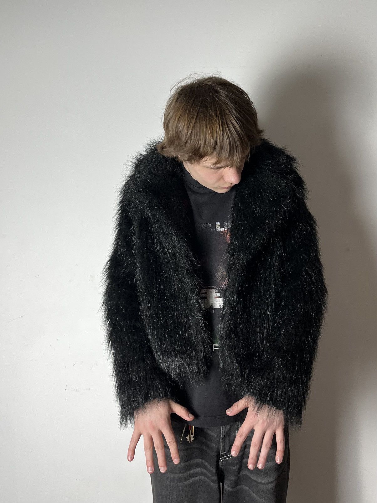 Hysteric Glamour 🔥FAUX FUR BALENCIAGA STYLE CROPPED MOHAIR BOMBER JACKET Size US S / EU 44-46 / 1 - 7 Thumbnail