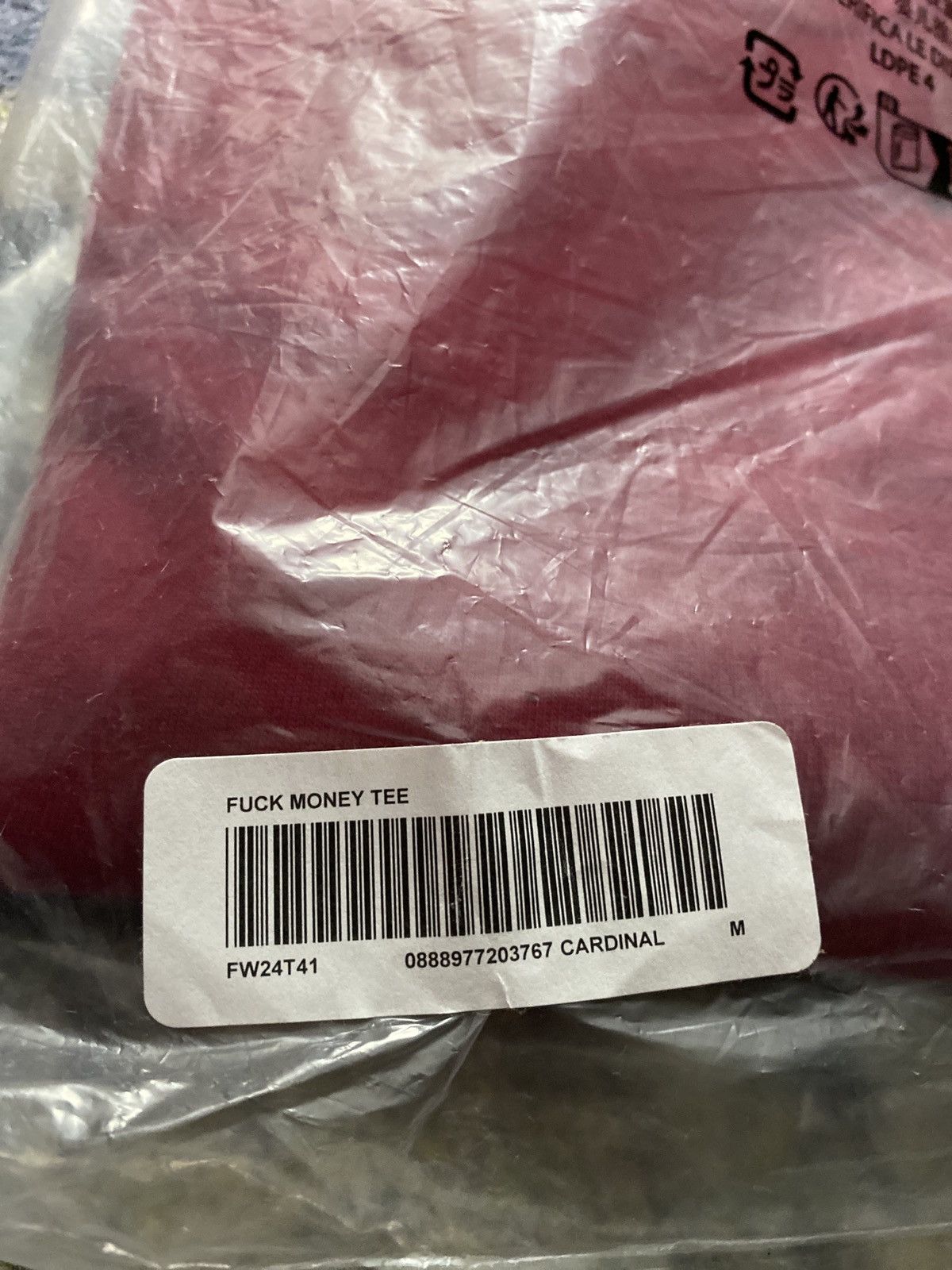 Supreme Supreme Fuck Money Tee Cardinal Size US M / EU 48-50 / 2 - 3 Thumbnail