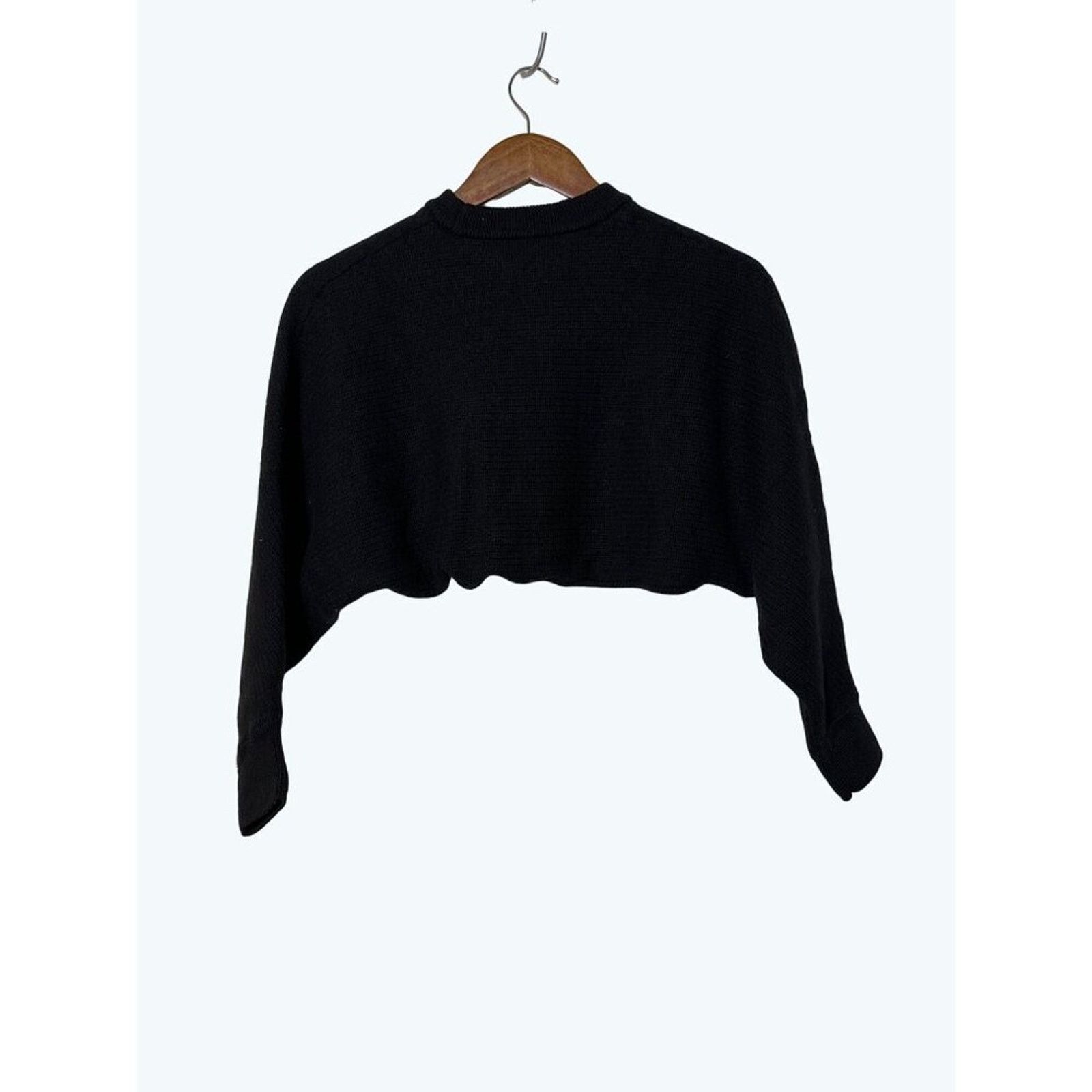 Aritzia Aritzia Wilfred Sweater Small Merino Wool Lolan Crop Black Size S / US 4 / IT 40 - 5 Thumbnail