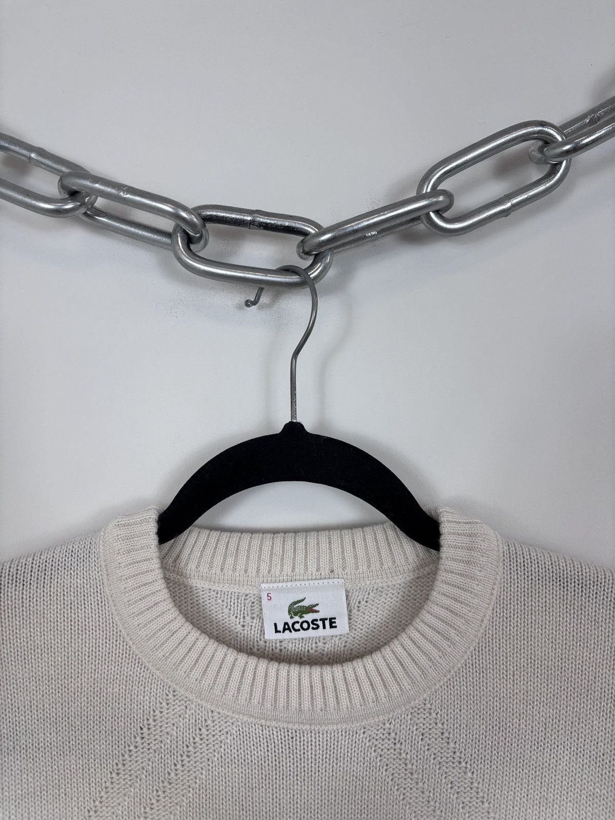 Lacoste Lacoste Vintage Men’s Ivory Argyle Knit Wool Blend Sweater Size US M / EU 48-50 / 2 - 4 Thumbnail