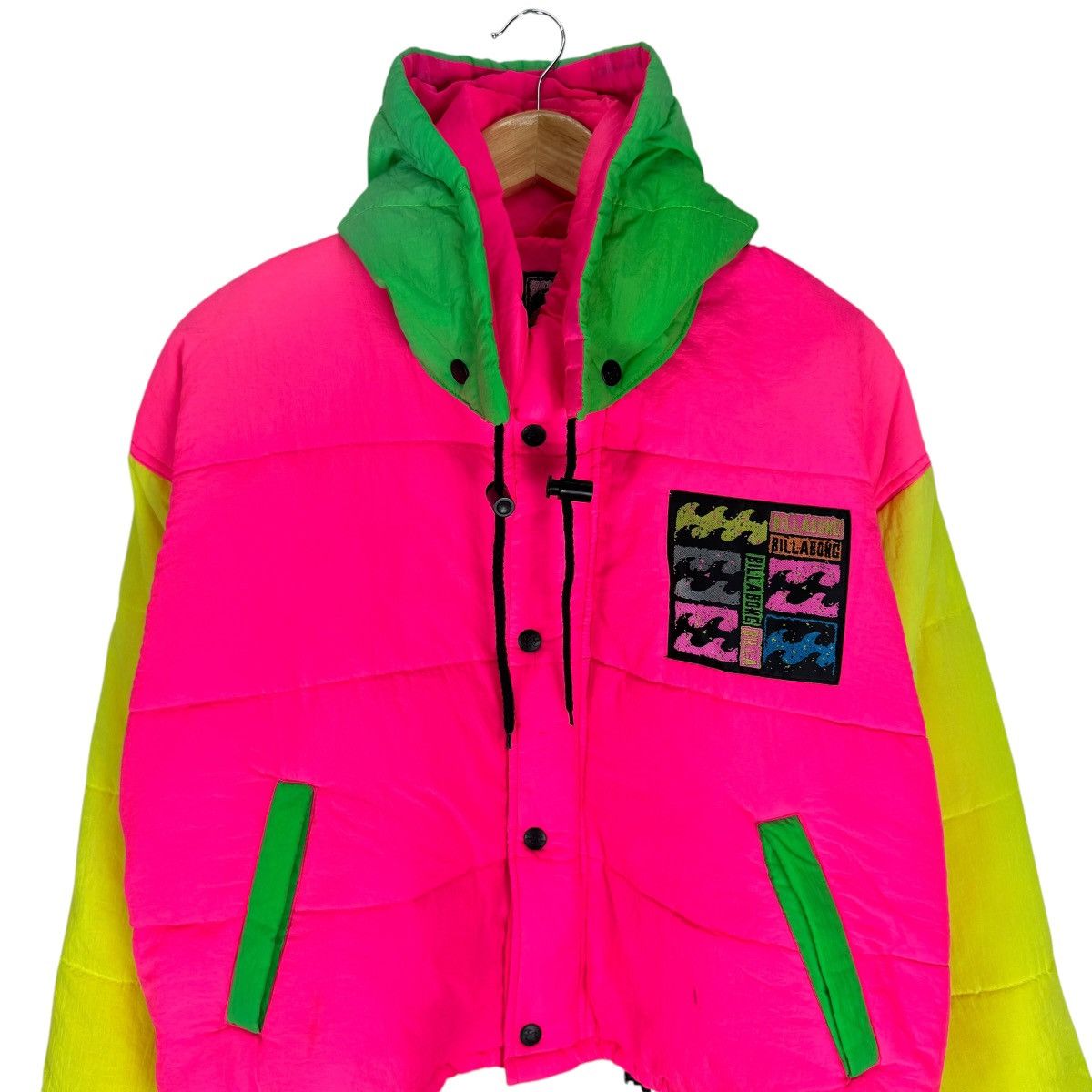 Billabong VINTAGE 90s BILLABONG NEON PUFFER CROPPED JACKET Size US M / EU 48-50 / 2 - 3 Thumbnail