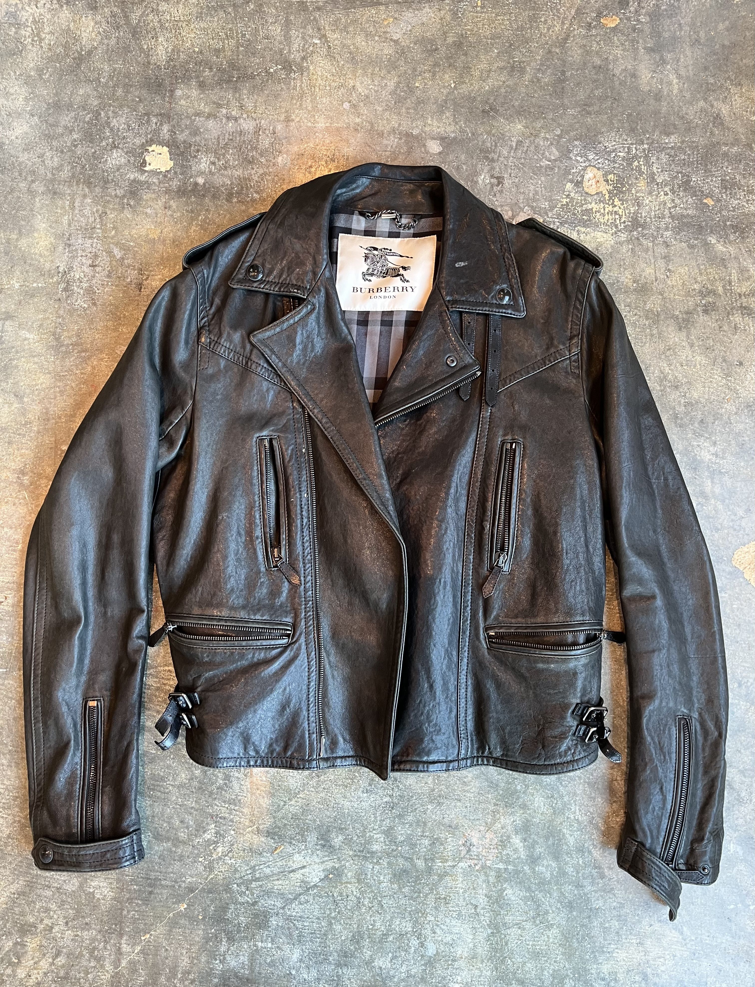Burberry Burberry Leather Moto Jacket Size US L / EU 52-54 / 3 - 1 Thumbnail