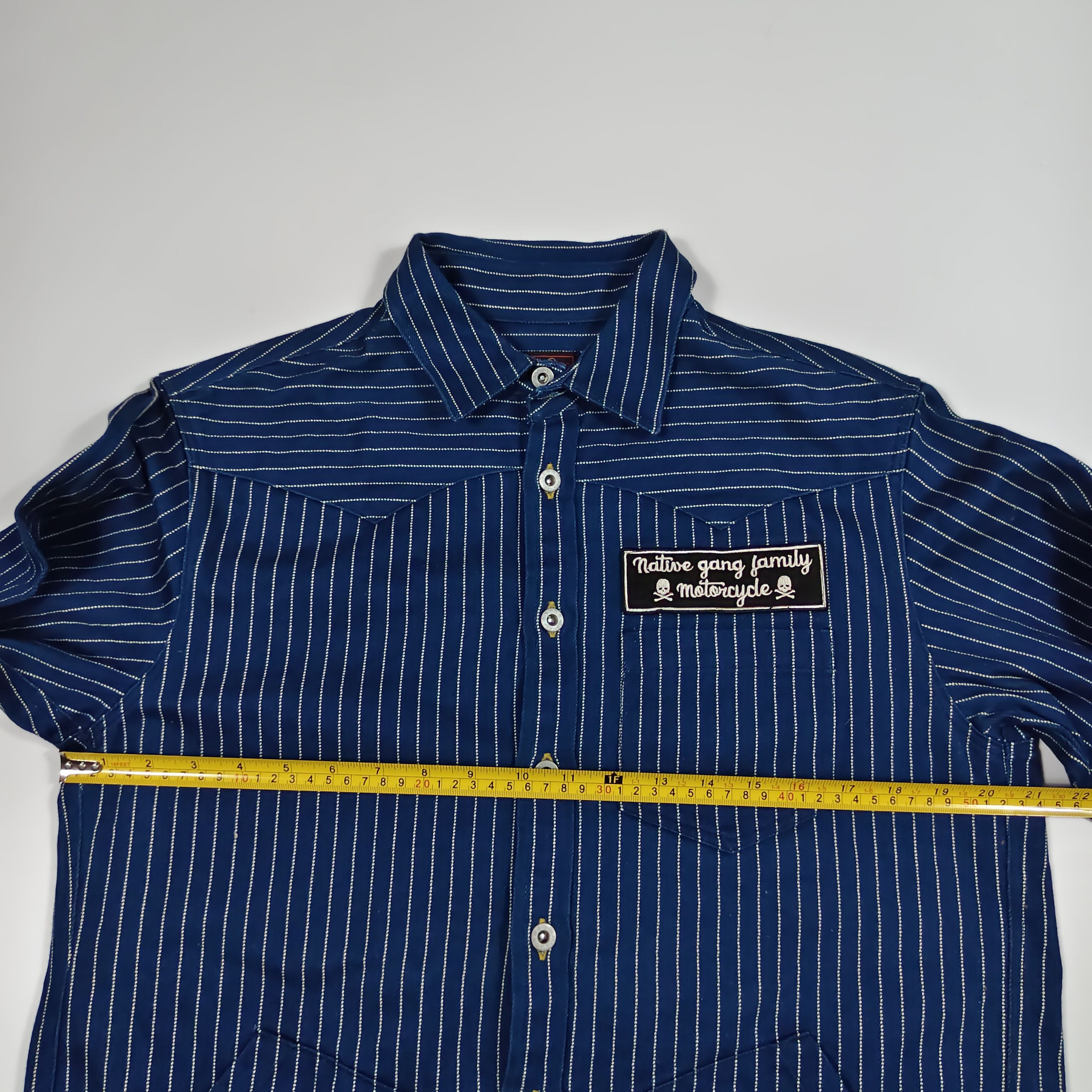 Japanese Brand Native Gang Family MC Wabash Stripe Work Shirt #F Size US M / EU 48-50 / 2 - 12 Thumbnail