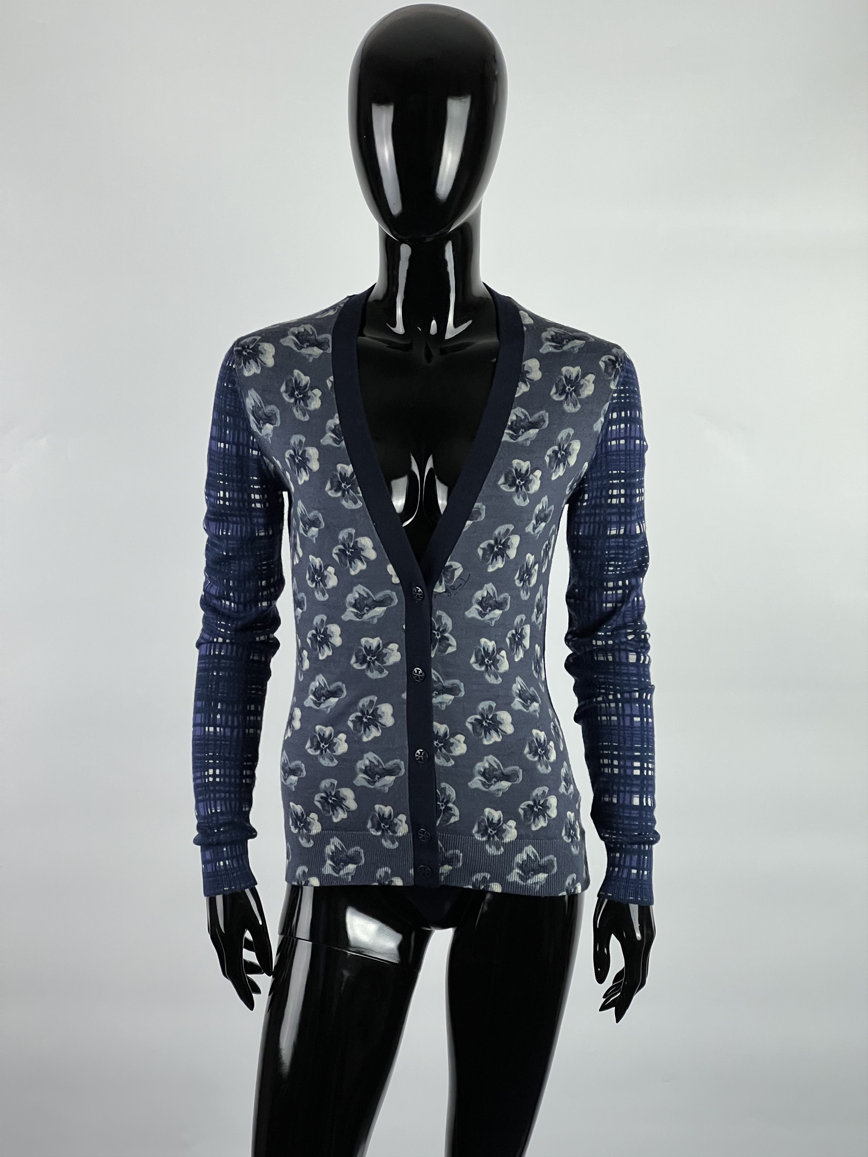 Tory Burch Tory Burch 100% Wool Floral Print Cardigan Size S Size S / US 4 / IT 40 - 1 Thumbnail