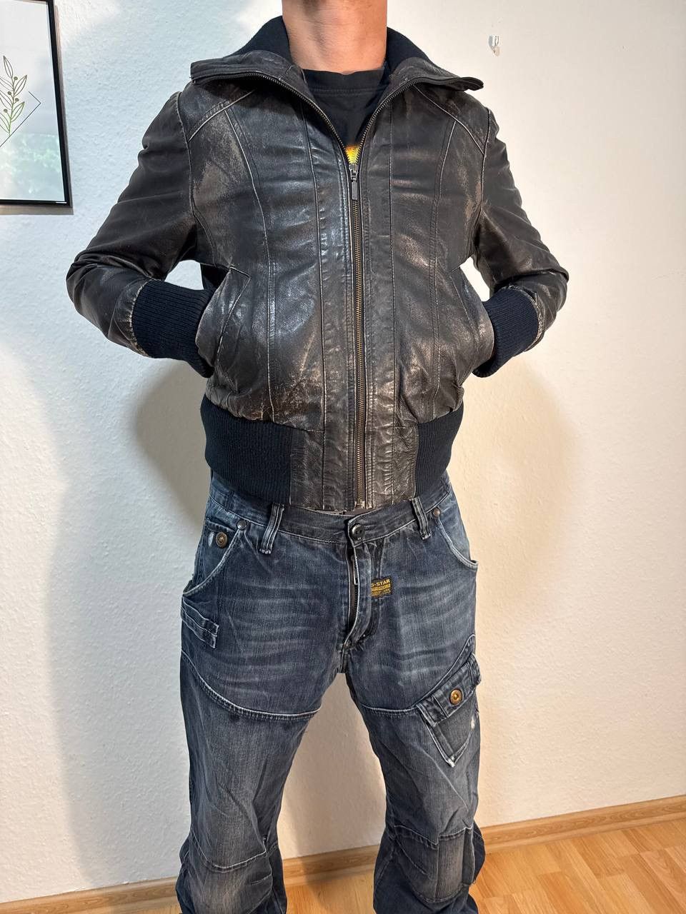 Japanese Brand × Vintage Vintage Leather Bomber Jacket Size M / US 6-8 / IT 42-44 - 1 Thumbnail