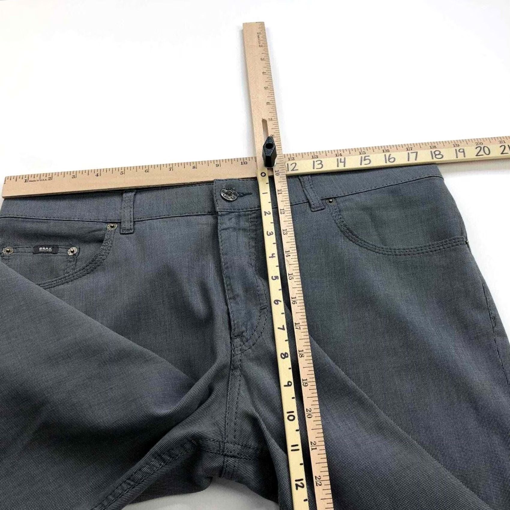 BRAX BRAX Cooper Regular 34x34 Flat Front Chino Pants Gray Mens Straight Leg Wide Belt Loops Pockets Dress Workwear Casual Formal 30L 35W 0 Size US 38 / EU 54 - 6 Thumbnail