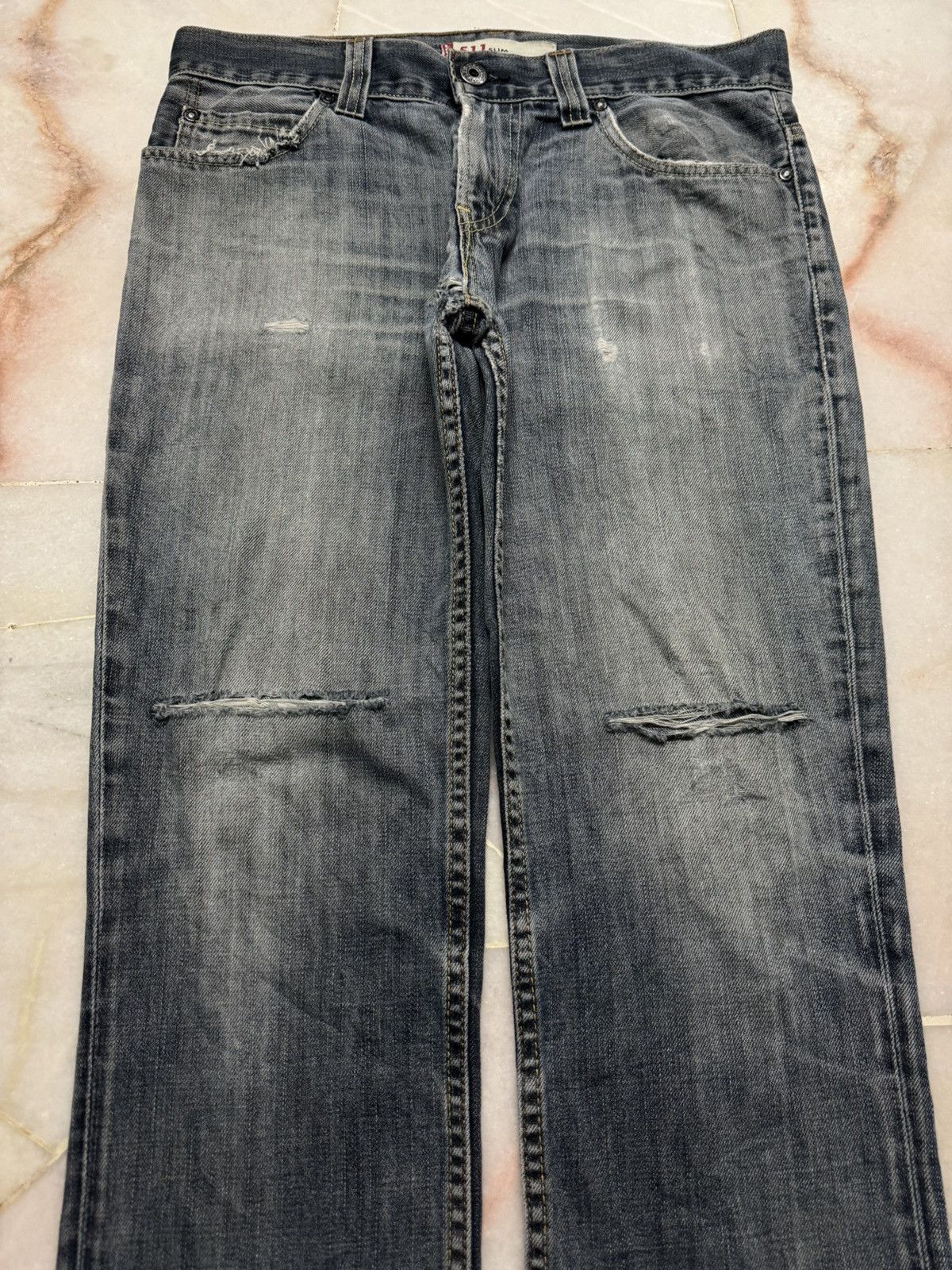 Levi's LEVI'S 511 SLIM VINTAGE Y2K GRUNGE THRASHED RARE Size US 33 - 3 Thumbnail