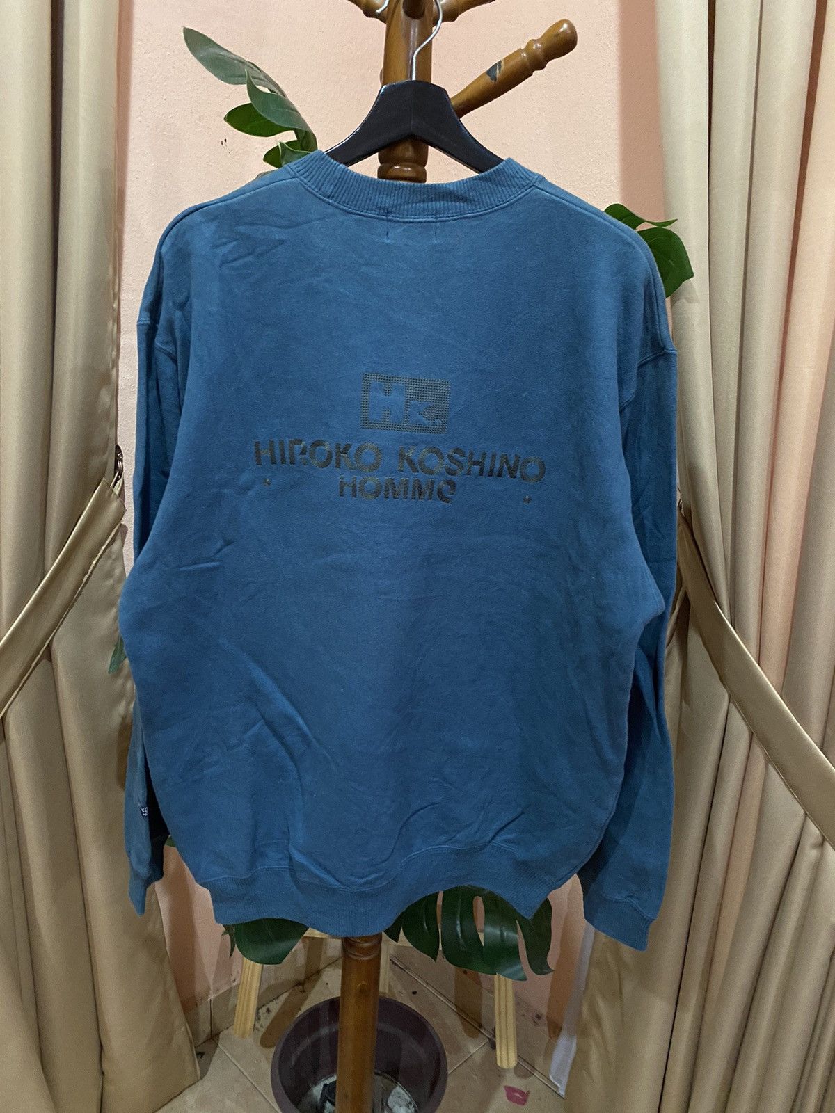 Hiroko Koshino Homme Hiroko Koshino Homme Sweatshirt - Teal Blue, Made in Japan Size US XL / EU 56 / 4 - 1 Thumbnail