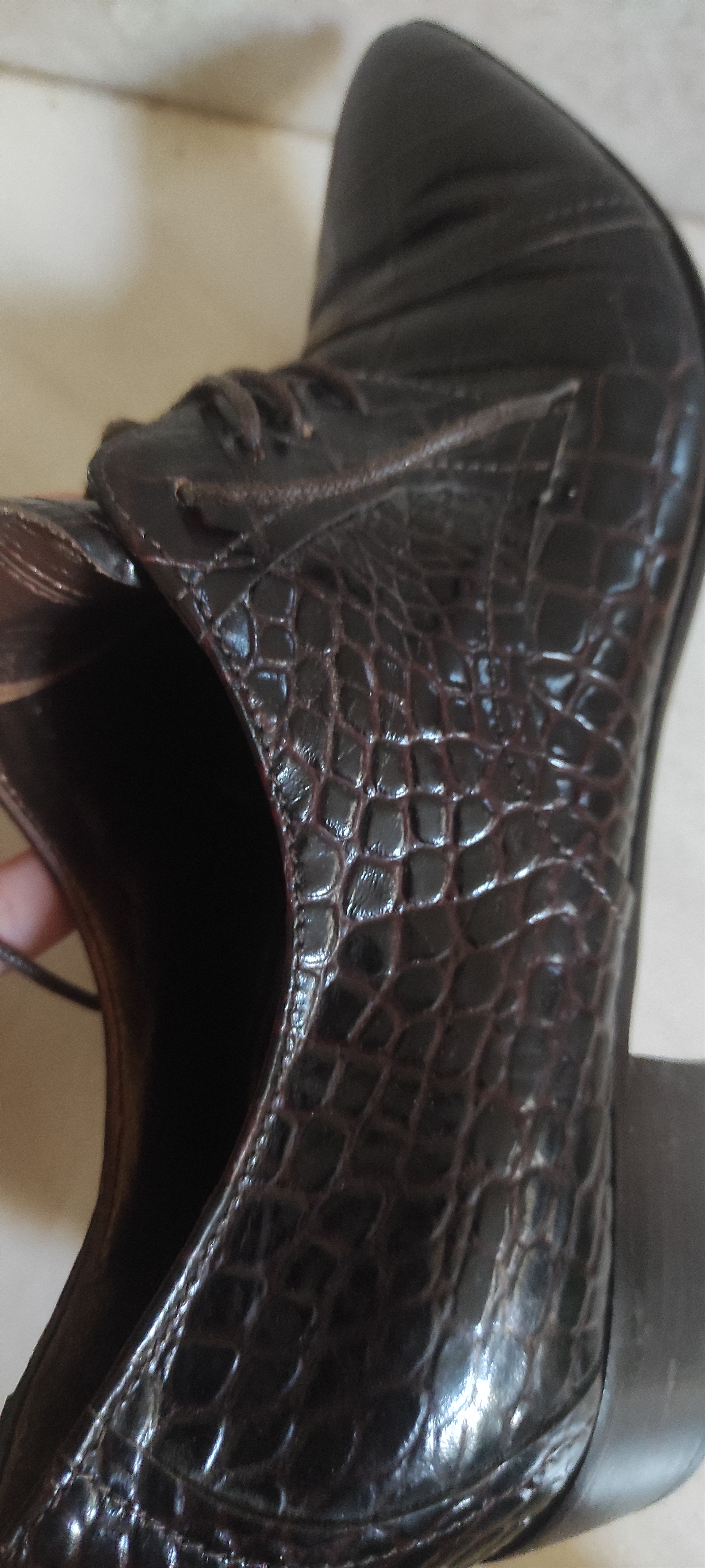 Other Laura Bellariva Crocodile Print Women's lace-up Shoes Size US 11 / IT 41 - 19 Thumbnail