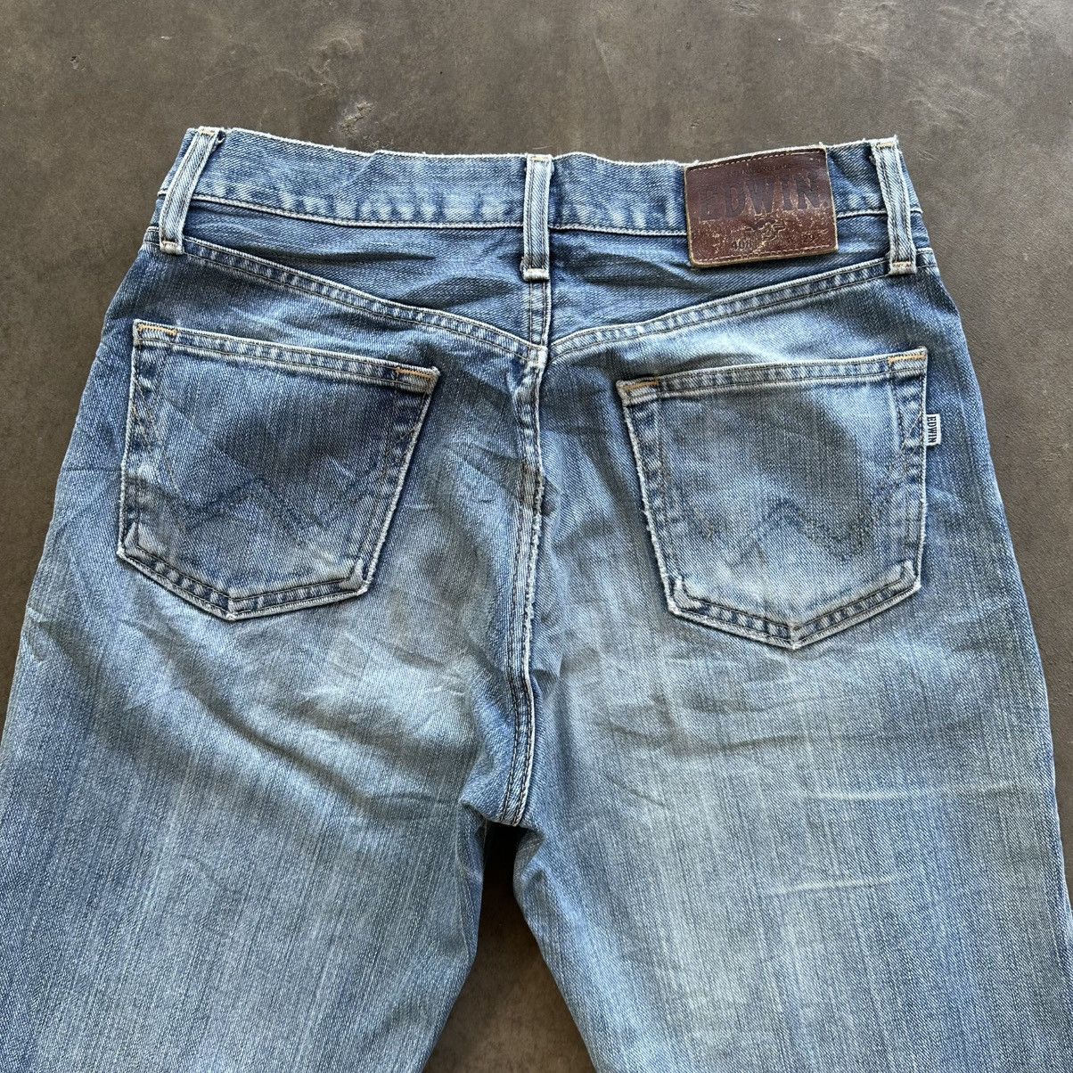 Japanese Brand Vintage Edwin Distressed Faded Denim Jean Pant W28 Size US 28 / EU 44 - 11 Thumbnail