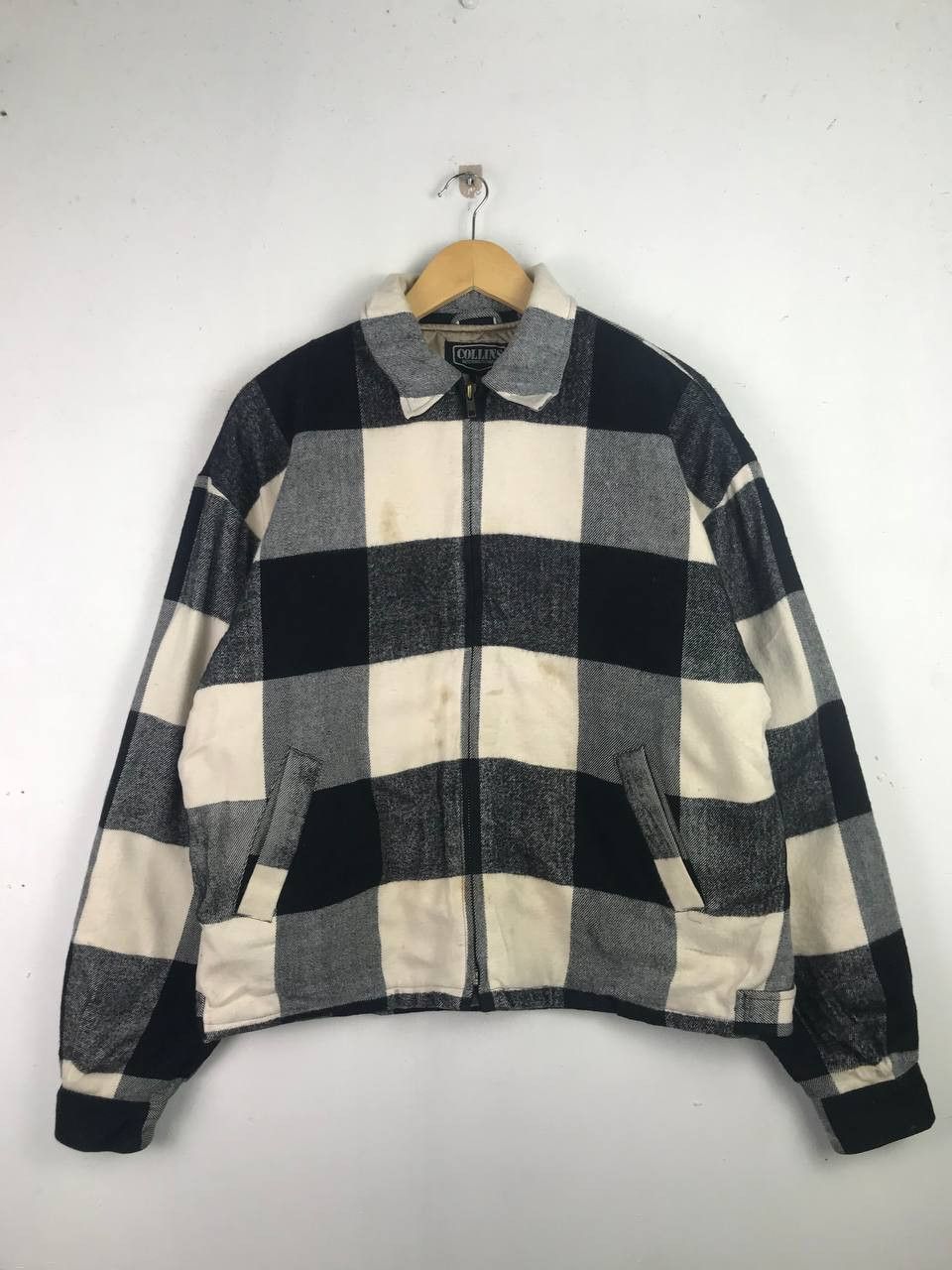 Japanese Brand × Vintage Vintage Collins full Zipper Wool Jacket Size US L / EU 52-54 / 3 - 1 Thumbnail