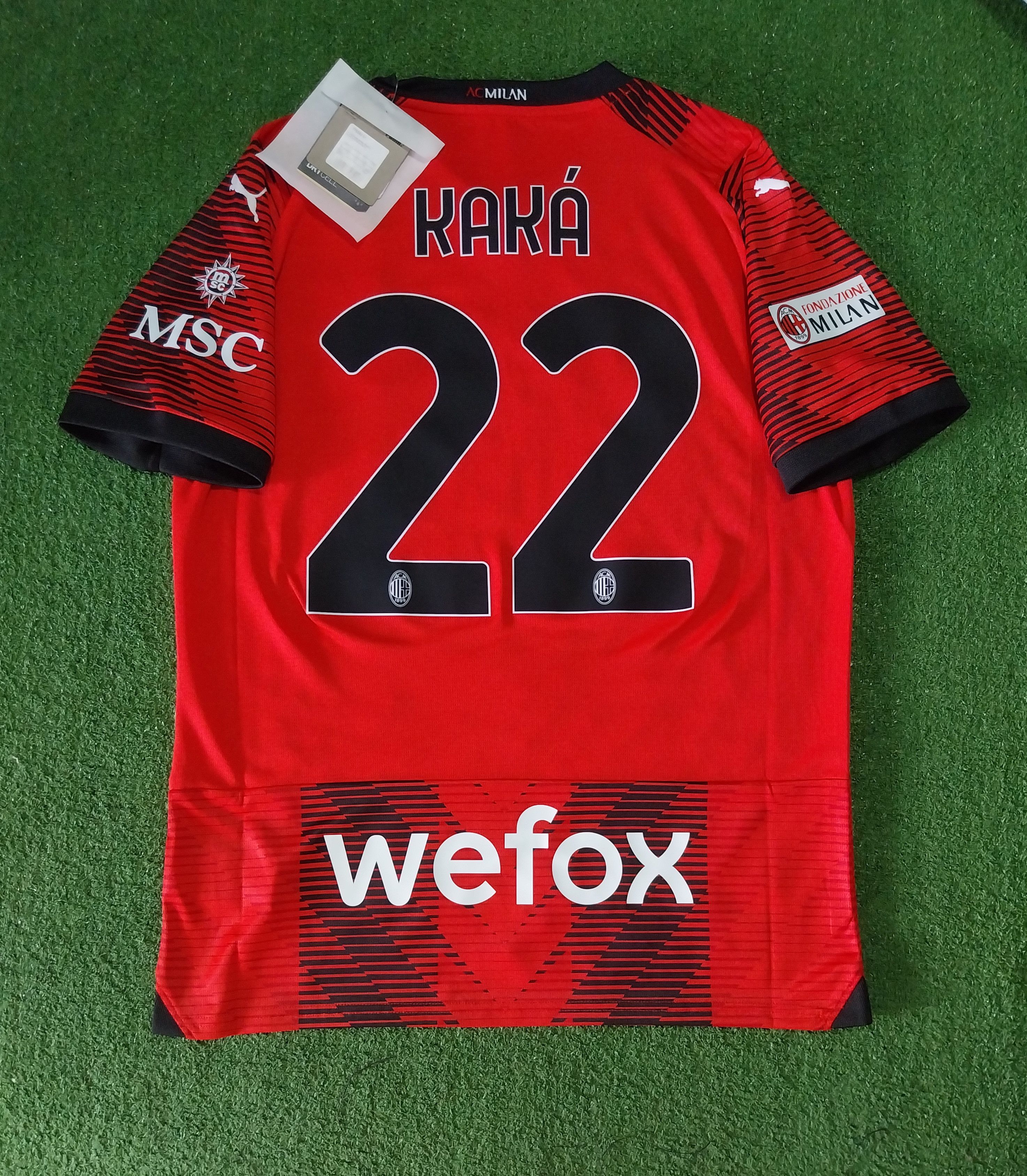 image of Puma x Soccer Jersey Ac Milan Home 2023/2024 Ricardo Kakà Jersey Football in Red Black (Size Medium