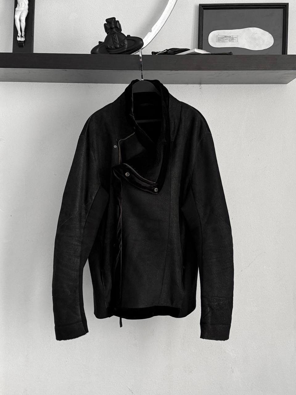 Emporio Armani FW2011 Emporio Armani Leather Asymmetric Jacket Size US XL / EU 56 / 4 - 1 Thumbnail