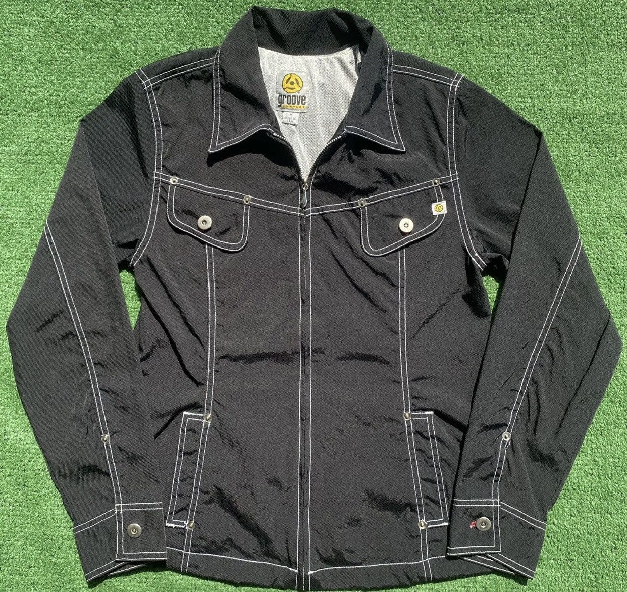 Vintage Vintage 90’s Groove Hip Hop Music Company Jacket XS Size XS / US 0-2 / IT 36-38 - 1 Thumbnail