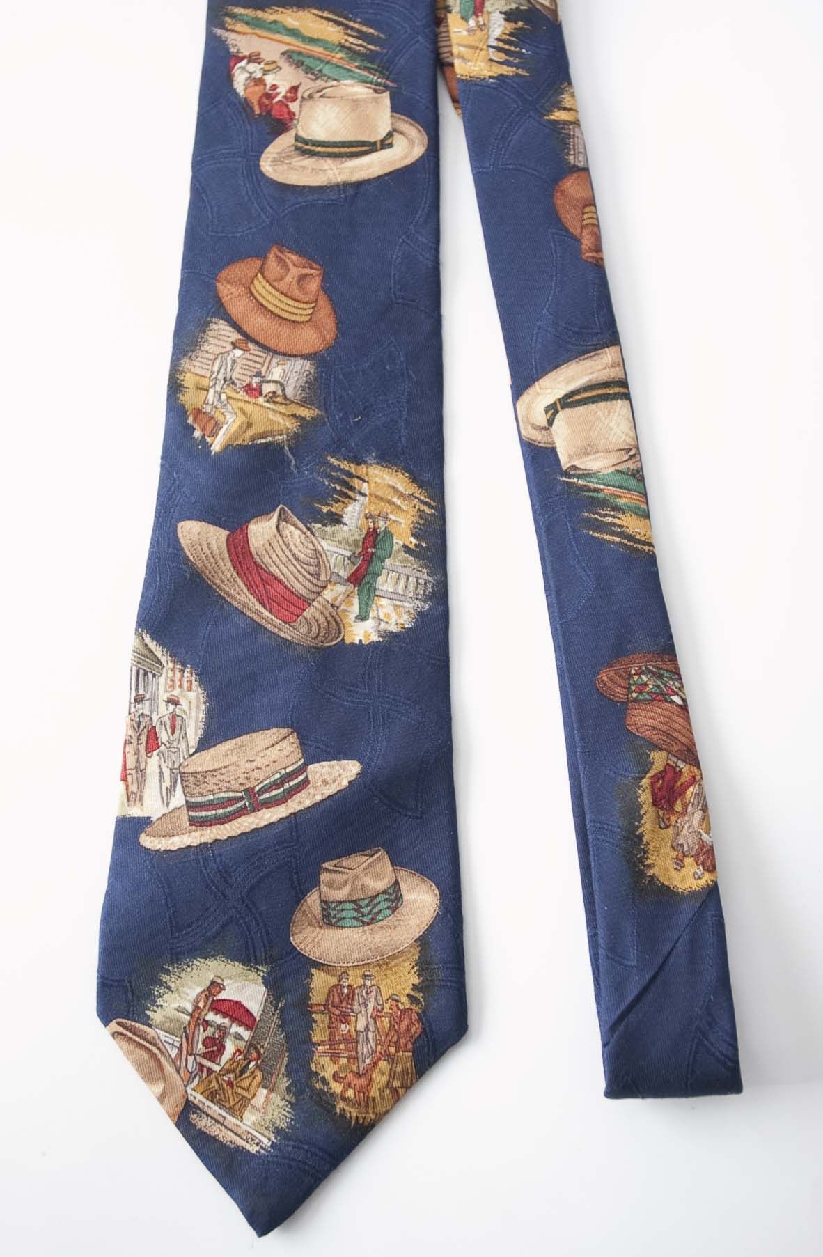 Ralph Lauren × Vintage Ralph Lauren Tie 100% Silk Hats Blue Size ONE SIZE - 2 Thumbnail