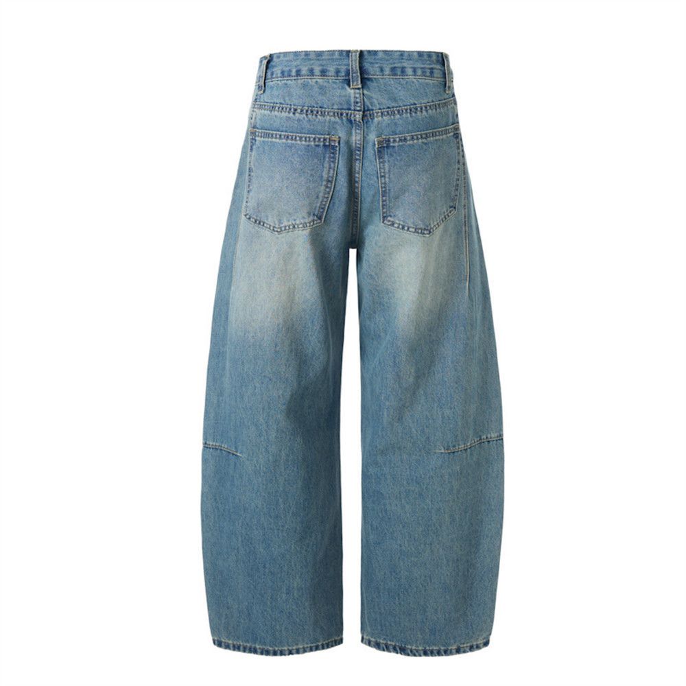 Vintage American retro men's punk distressed washed curved jeans Size US 32 / EU 48 - 5 Thumbnail