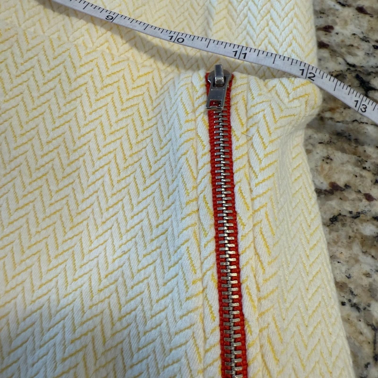 Other Yellow knit herringbone mini skirt red zippers SZ XS. Size 26" / US 2 / IT 38 - 3 Thumbnail