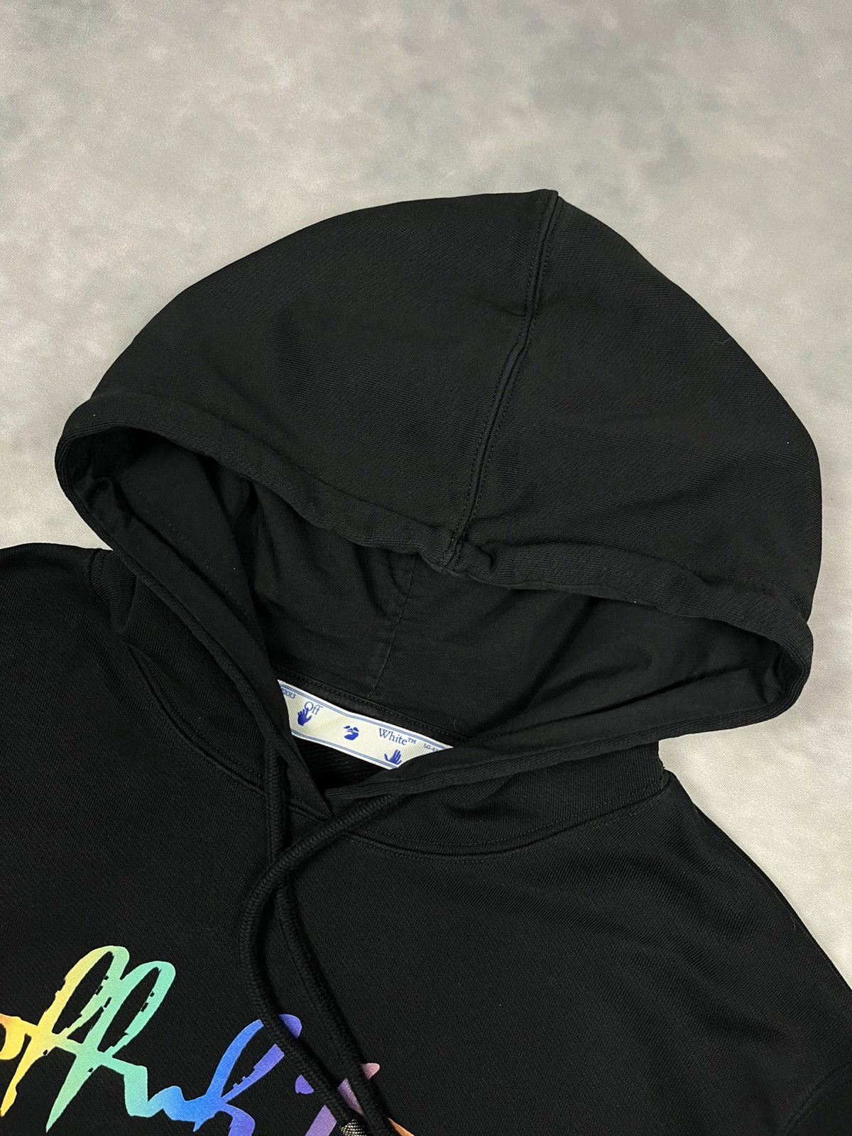 Off-White Off-White Rainbow Gradient Script Logo Cropped Hoodie XS Size XS / US 0-2 / IT 36-38 - 4 Thumbnail