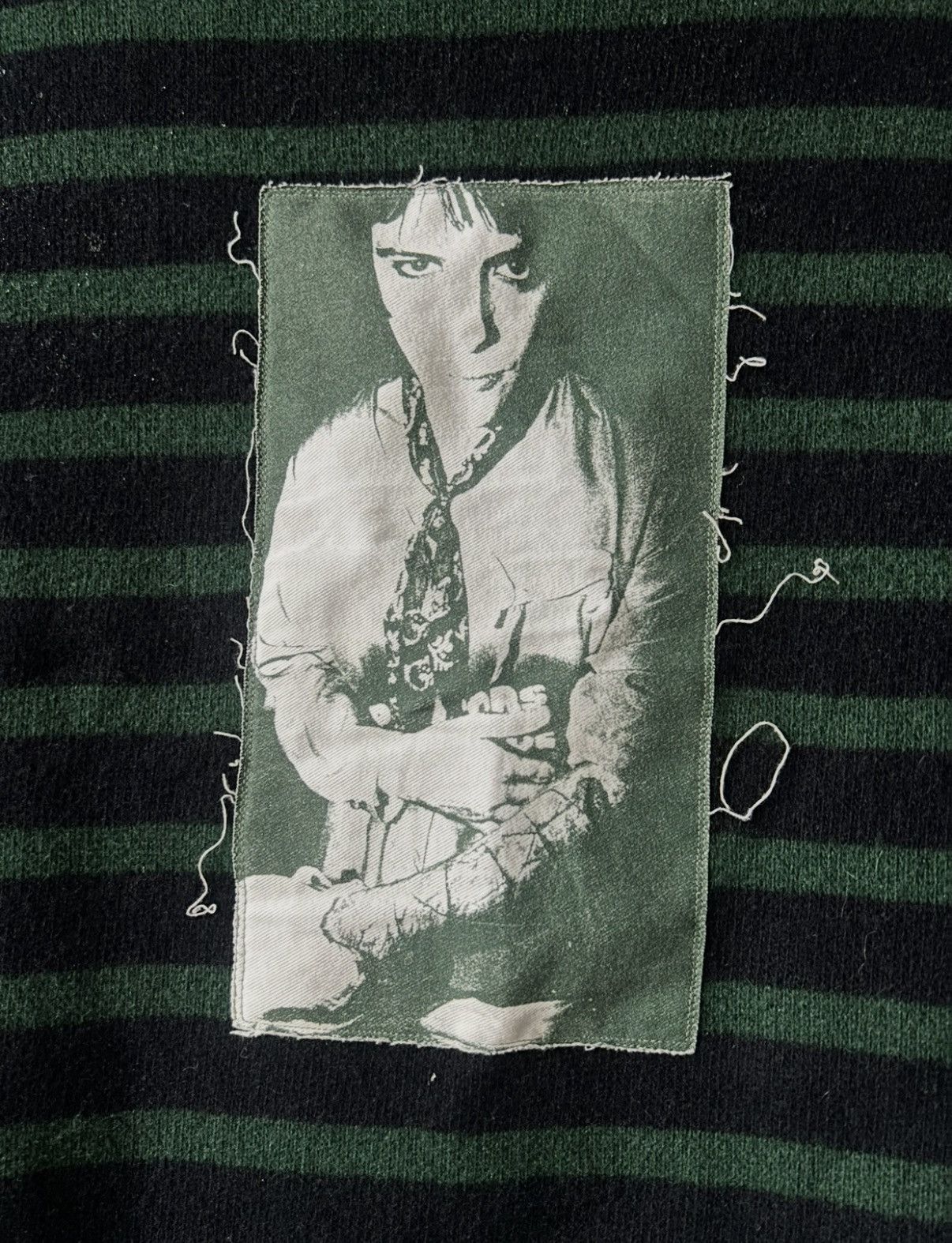 Raf Simons AW2001-2002 “Riot, Riot, Riot” Patched Striped Sweater Size US L / EU 52-54 / 3 - 3 Thumbnail