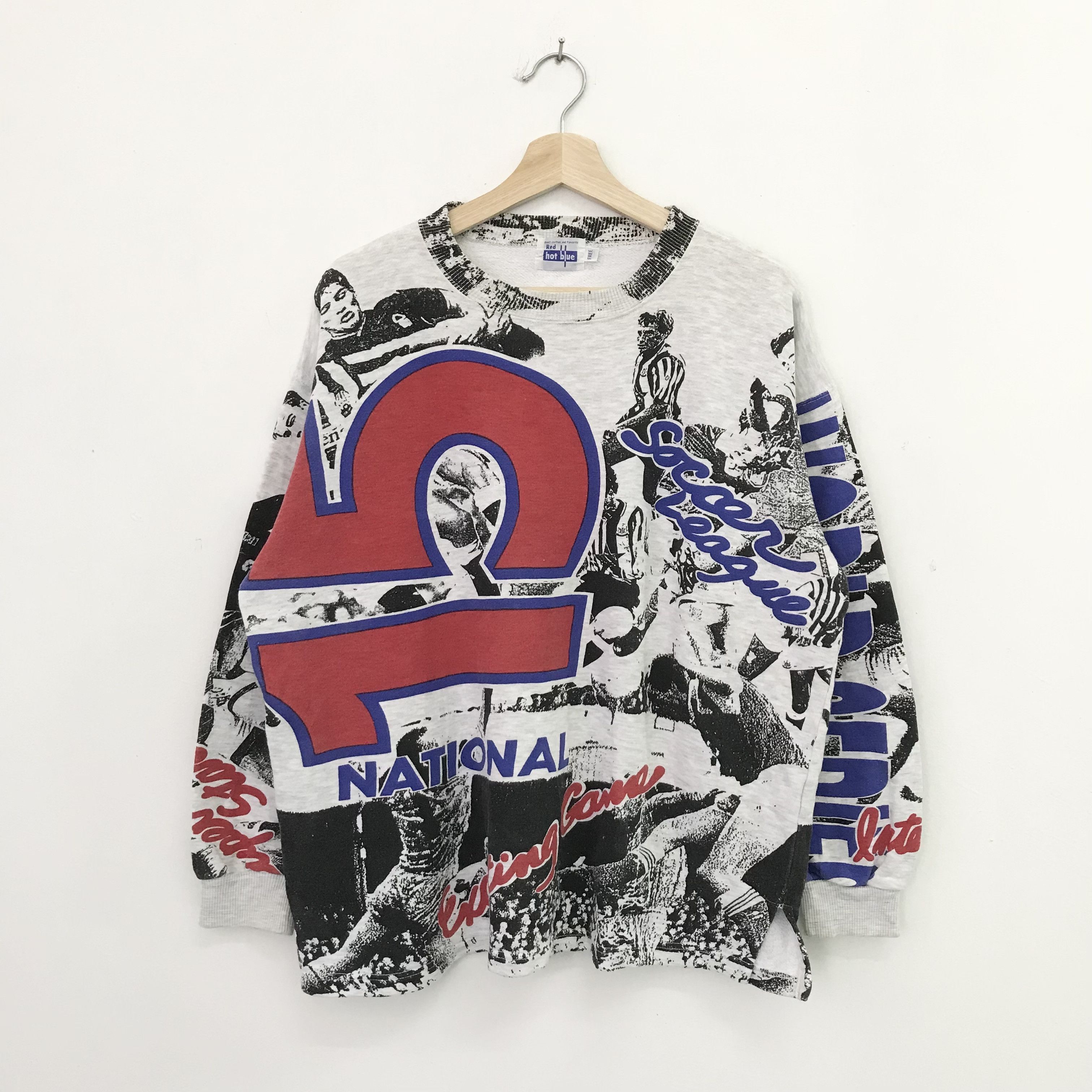 Vintage Vintage 90's Retro Soccer League Gray - 417 Size US L / EU 52-54 / 3 - 1 Thumbnail