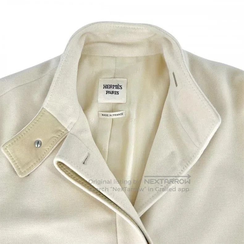 Hermes Hermes Cream Stand Collar Jacket. Size US XS / EU 42 / 0 - 4 Thumbnail