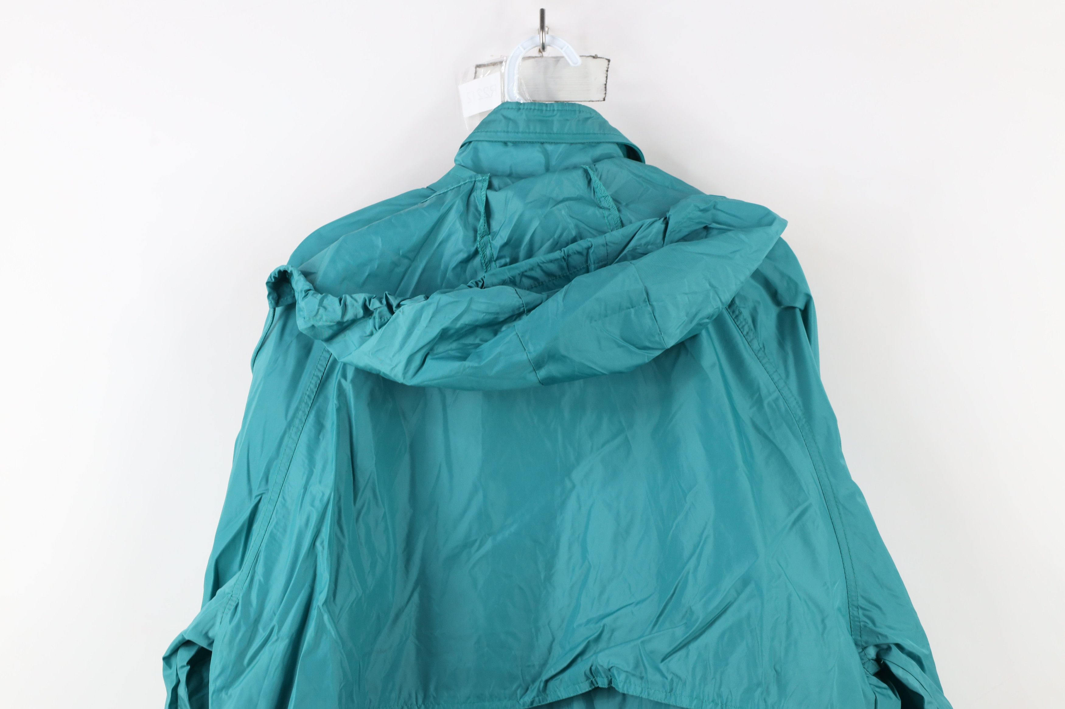 Vintage × Woolrich Woolen Mills Vintage 90s Woolrich Blank Hooded Windbreaker Jacket Green Size US L / EU 52-54 / 3 - 15 Thumbnail