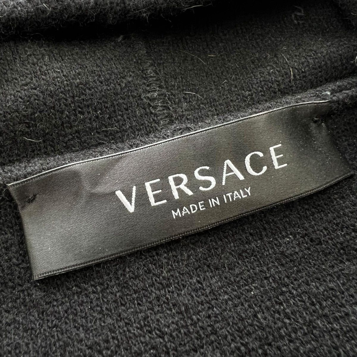 Versace Versace Intarsia Wool & Cashmere Knit Black Hoodie Size US L / EU 52-54 / 3 - 3 Thumbnail