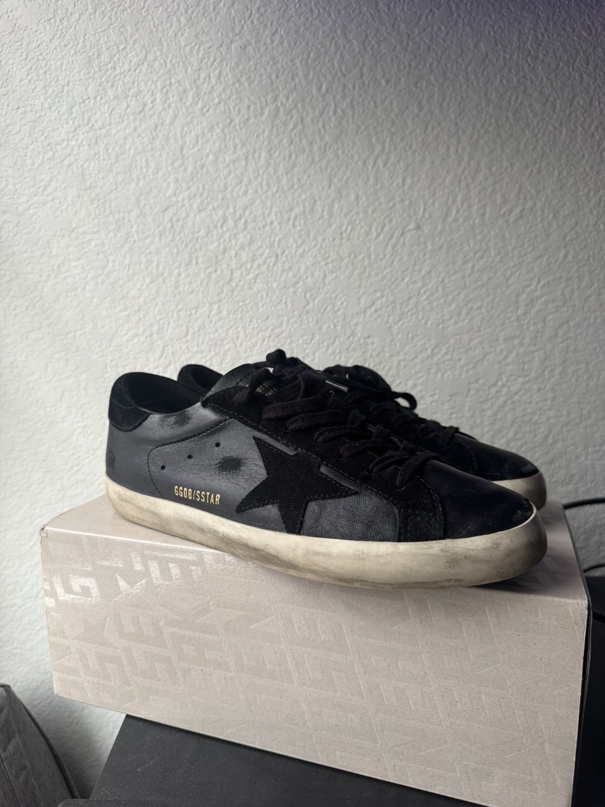 Golden Goose Super Star- Black Suede Star and Heel Tab