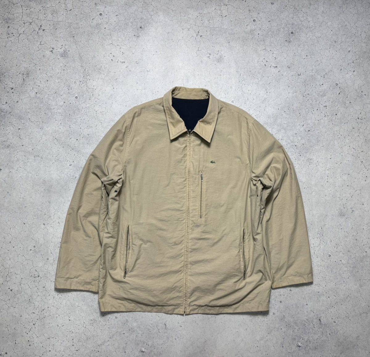 Lacoste Lacoste Vintage Overshot Reversible Jacket Beige Size US XL / EU 56 / 4 - 1 Thumbnail