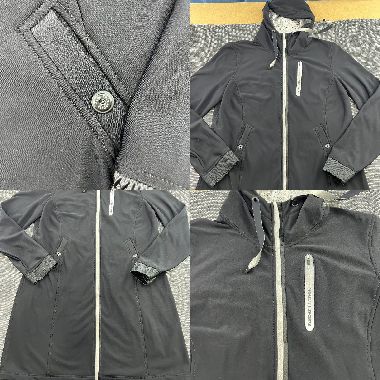 Marcs MARC CAIN Sports Womens Jacket Size 6 Black Hooded Waterproof Track Rain Jacket Size M / US 6-8 / IT 42-44 - 9 Thumbnail